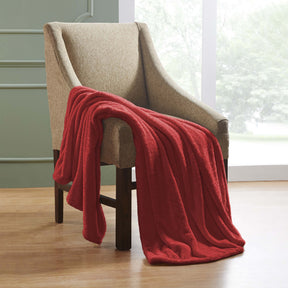 Superior Fleece Plush Medium Weight Fluffy Soft Decorative Solid Blanket - Red