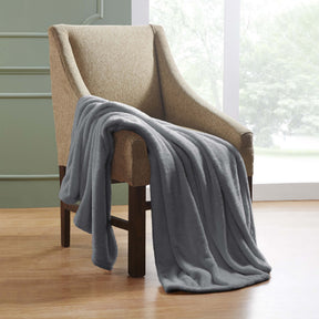 Superior Fleece Plush Medium Weight Fluffy Soft Decorative Solid Blanket - Silver
