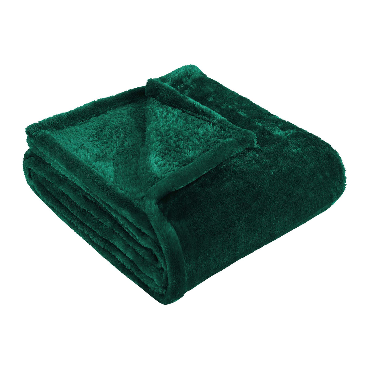 Superior Fleece Plush Medium Weight Fluffy Soft Decorative Solid Blanket - Evergreen