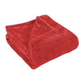 Superior Fleece Plush Medium Weight Fluffy Soft Decorative Solid Blanket - Red