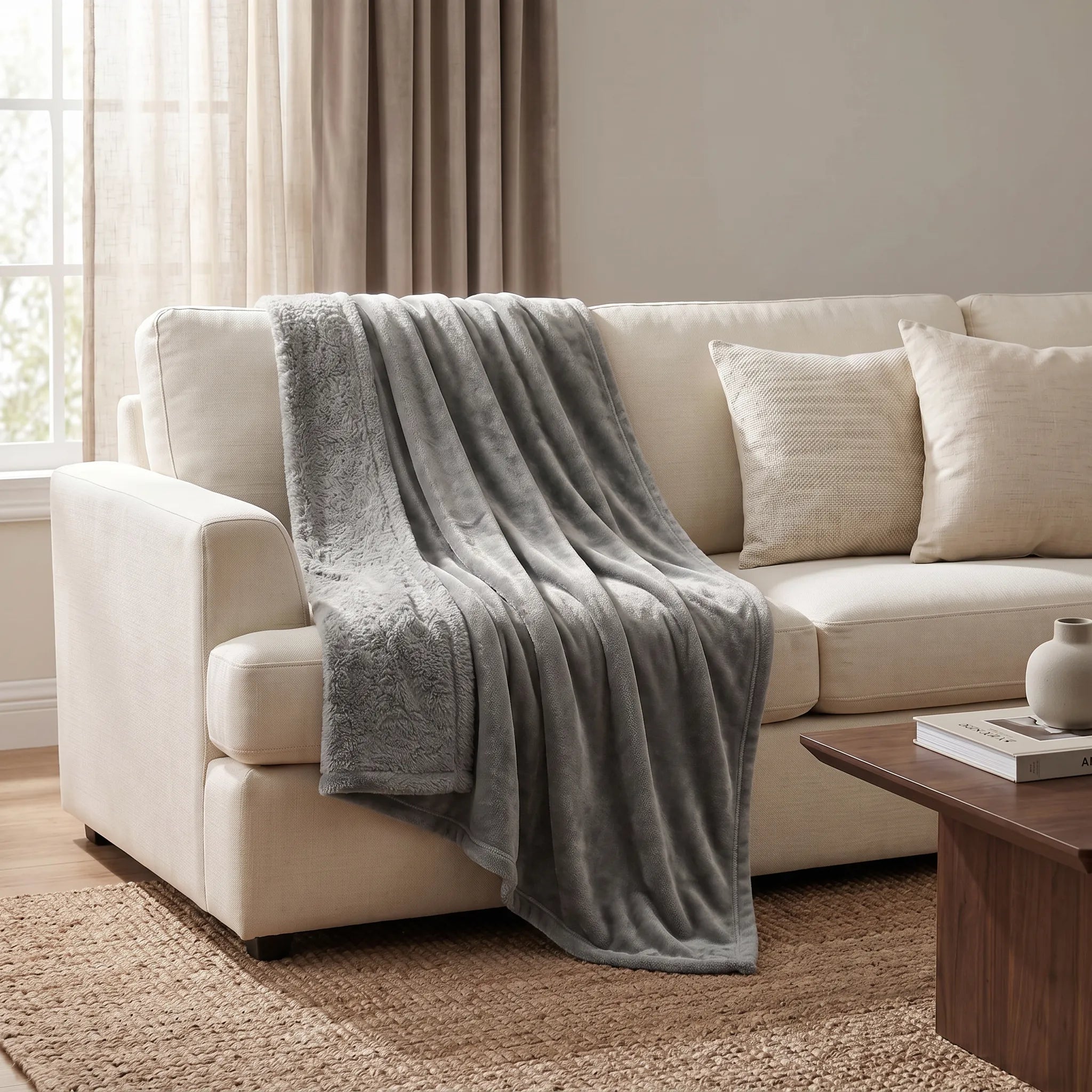 Superior Fleece Plush Medium Weight Fluffy Solid Decorative Blanket