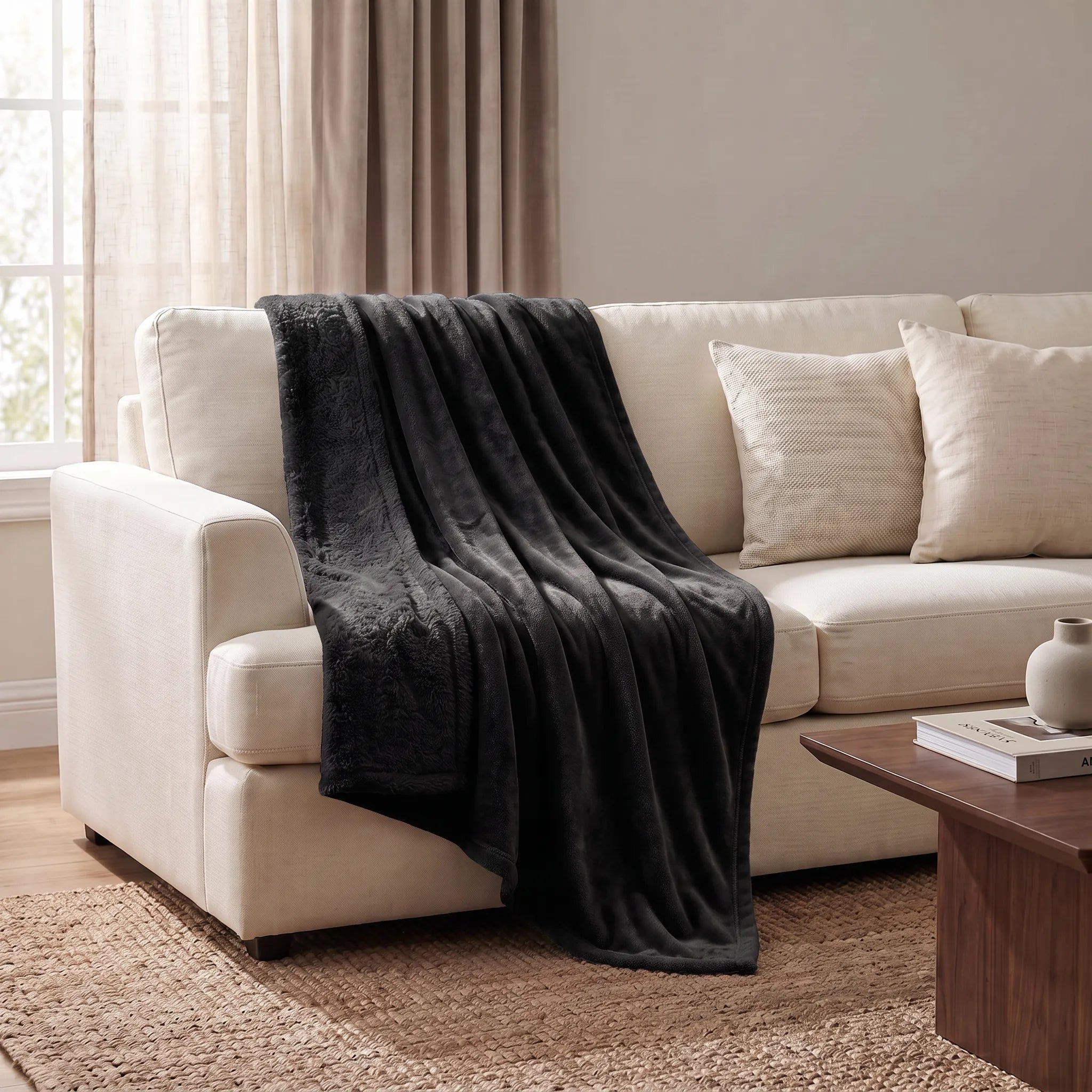 Superior Fleece Plush Medium Weight Fluffy Solid Decorative Blanket