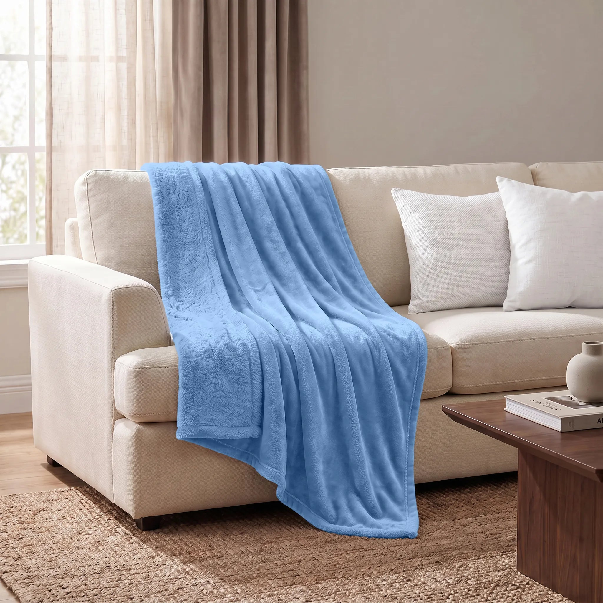 Superior Fleece Plush Medium Weight Fluffy Solid Decorative Blanket