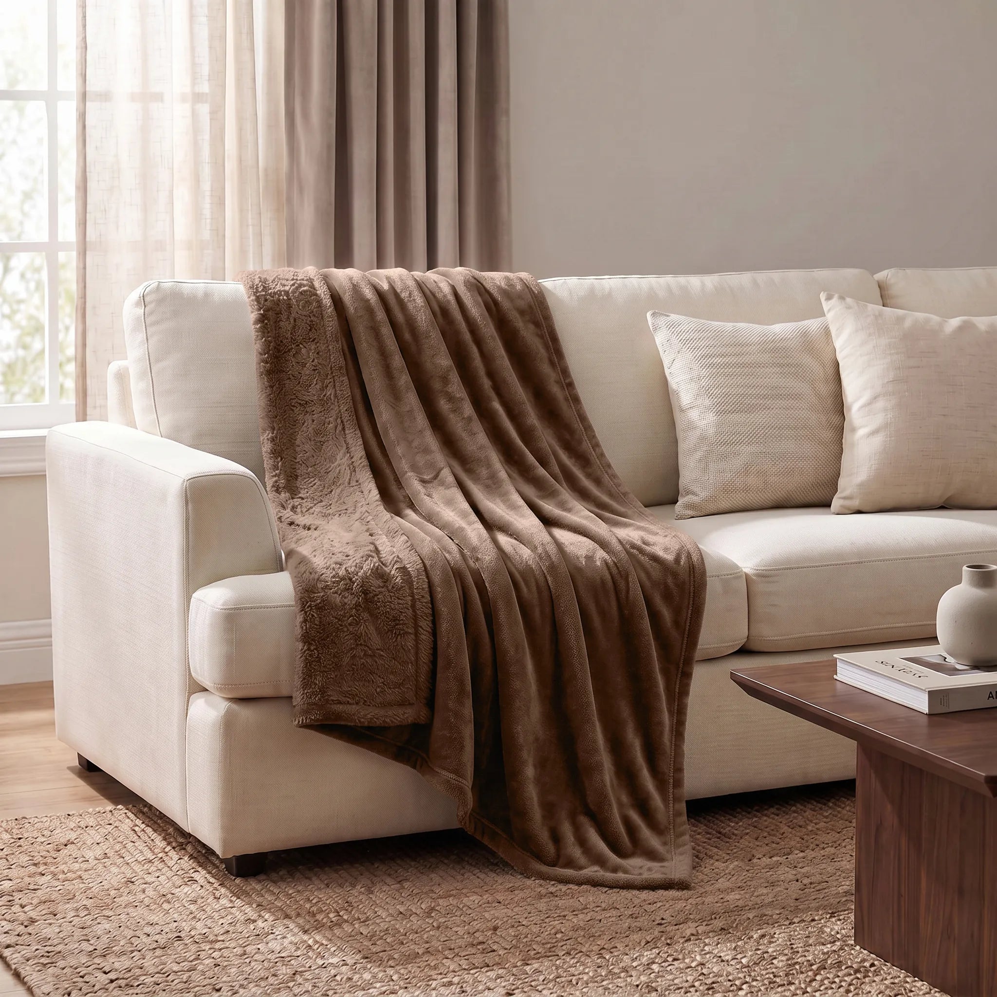 Superior Fleece Plush Medium Weight Fluffy Solid Decorative Blanket