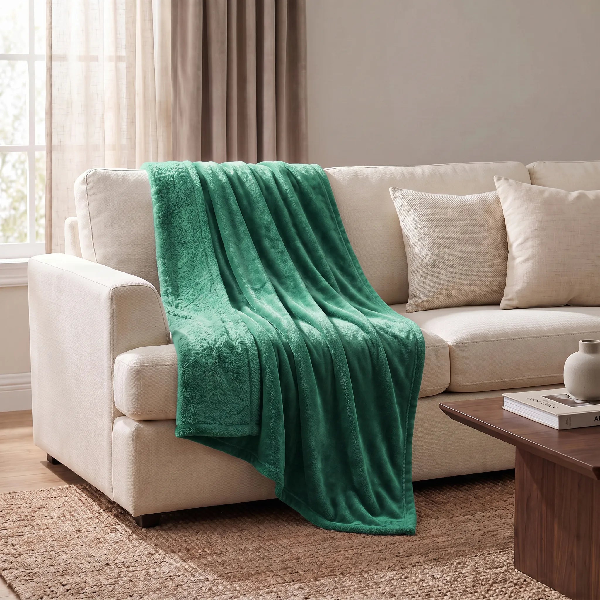Superior Fleece Plush Medium Weight Fluffy Solid Decorative Blanket