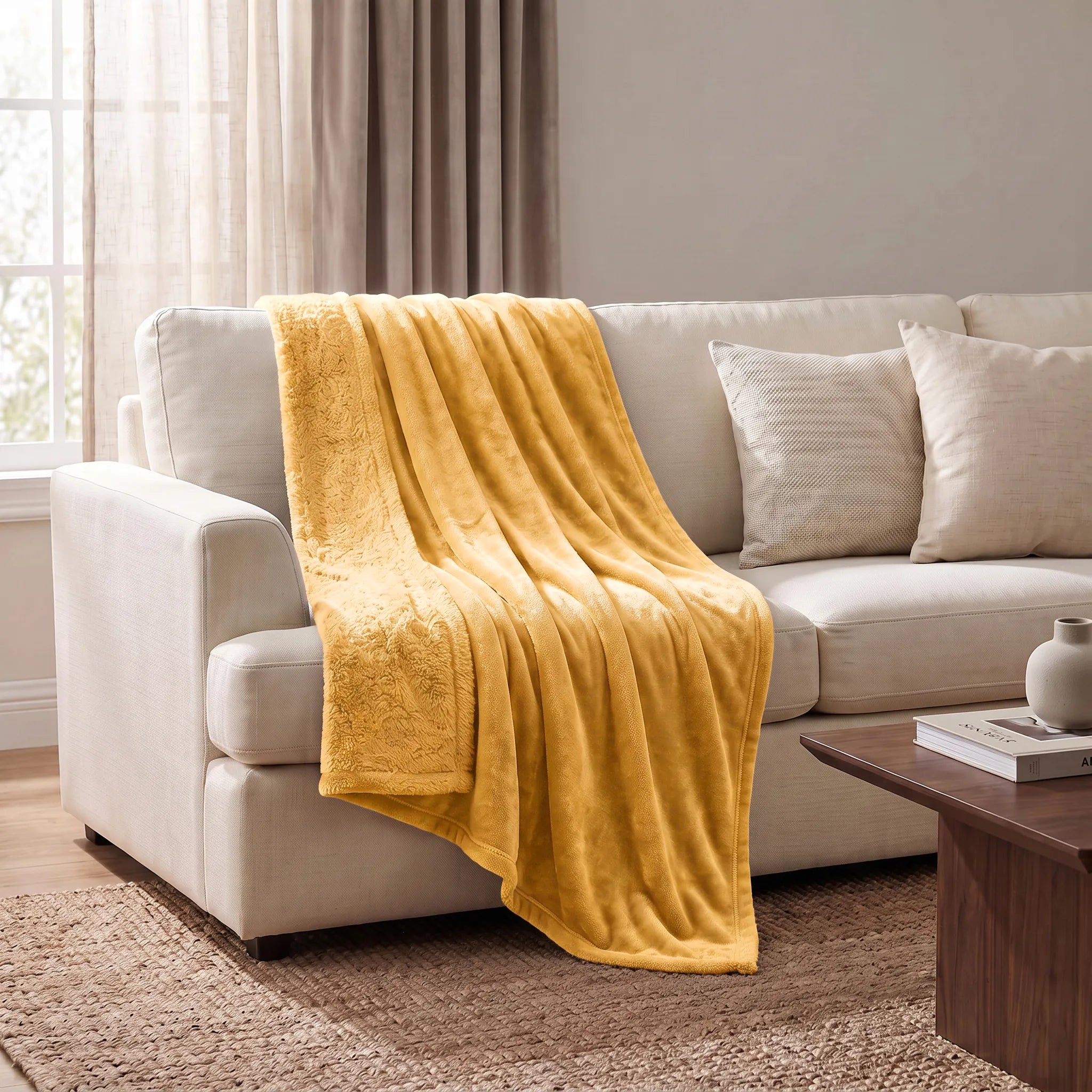 Superior Fleece Plush Medium Weight Fluffy Solid Decorative Blanket