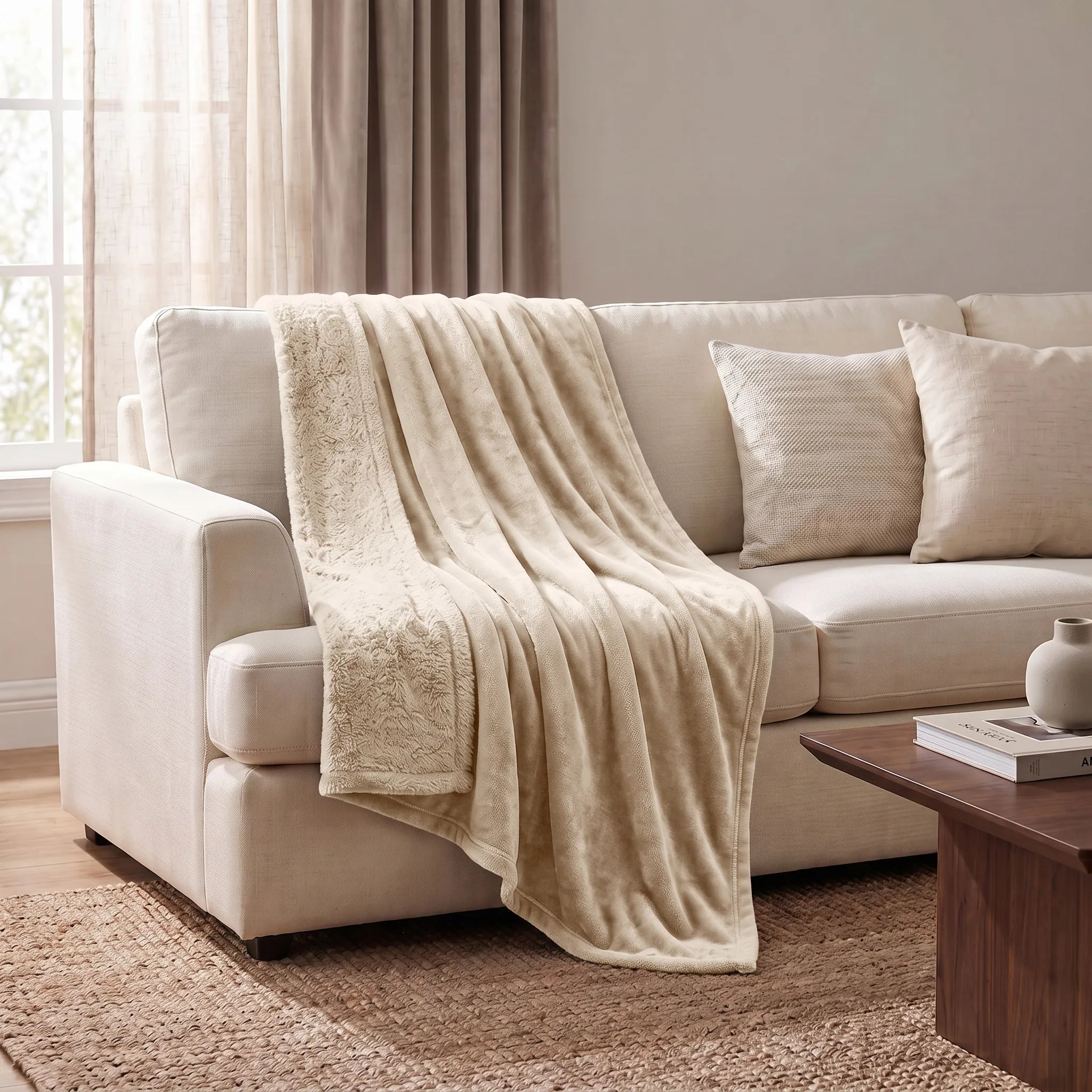 Superior Fleece Plush Medium Weight Fluffy Solid Decorative Blanket