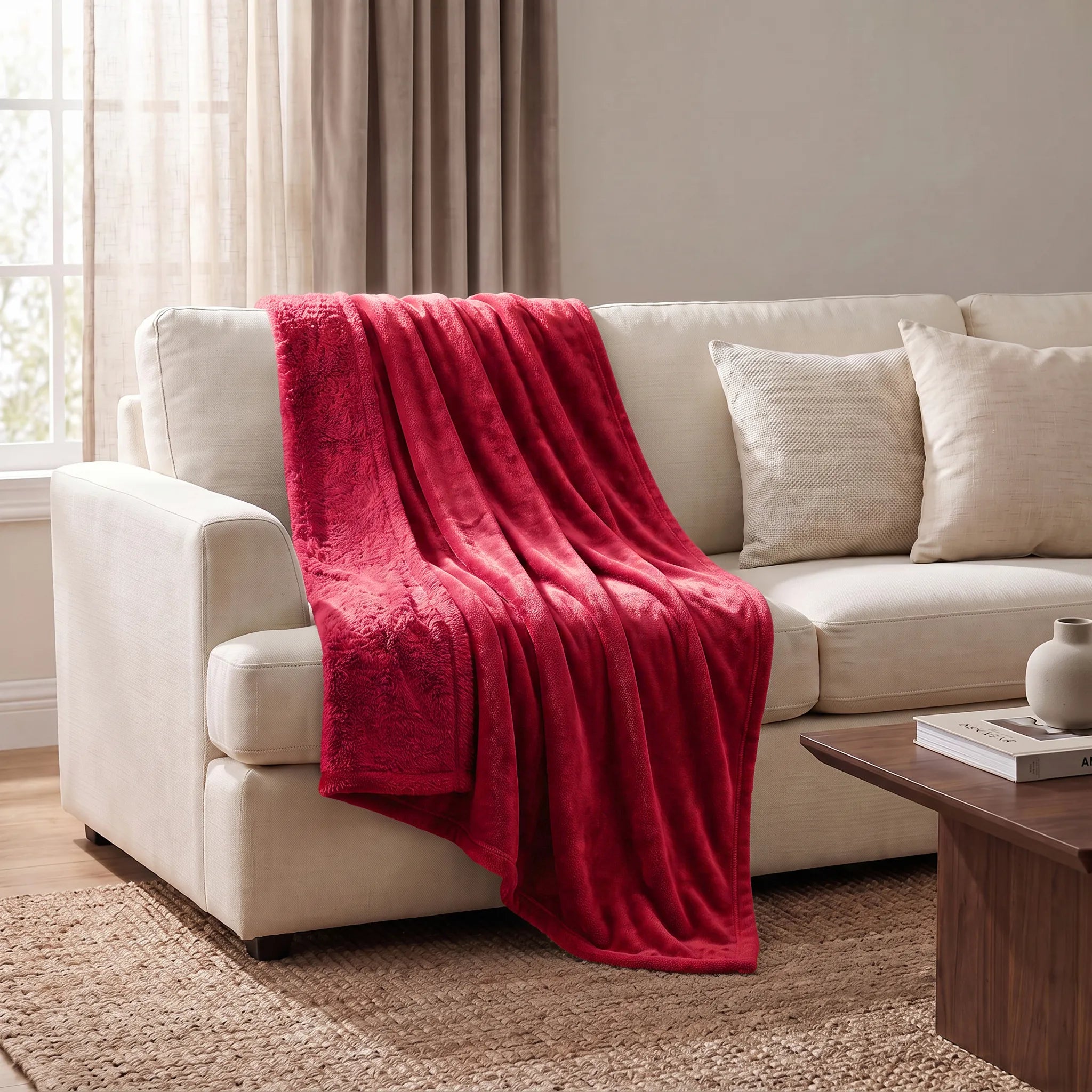 Superior Fleece Plush Medium Weight Fluffy Solid Decorative Blanket