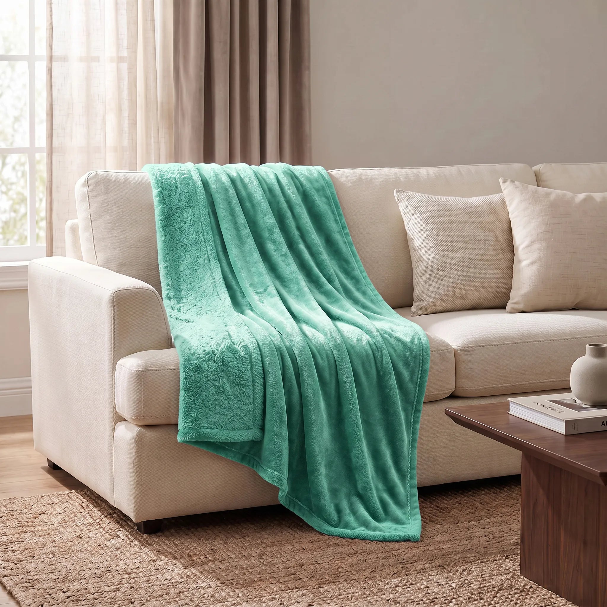Superior Fleece Plush Medium Weight Fluffy Solid Decorative Blanket