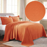 Fleur De Lis Jacquard Matelassé Cotton Medallion Bedspread Set - Bedspread by Superior Brand
