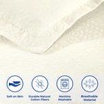 Fleur De Lis Jacquard Matelassé Cotton Medallion Bedspread Set - Bedspread by Superior Brand