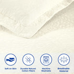 Fleur De Lis Jacquard Matelassé Cotton Medallion Bedspread Set - Bedspread by Superior Brand