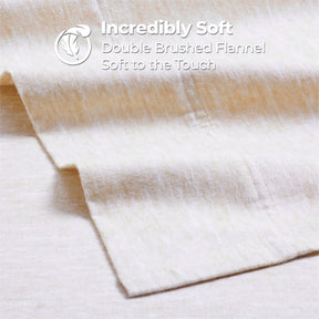 Melange Flannel Cotton Two-Toned Textured Deep Pocket Sheet Set - Beige