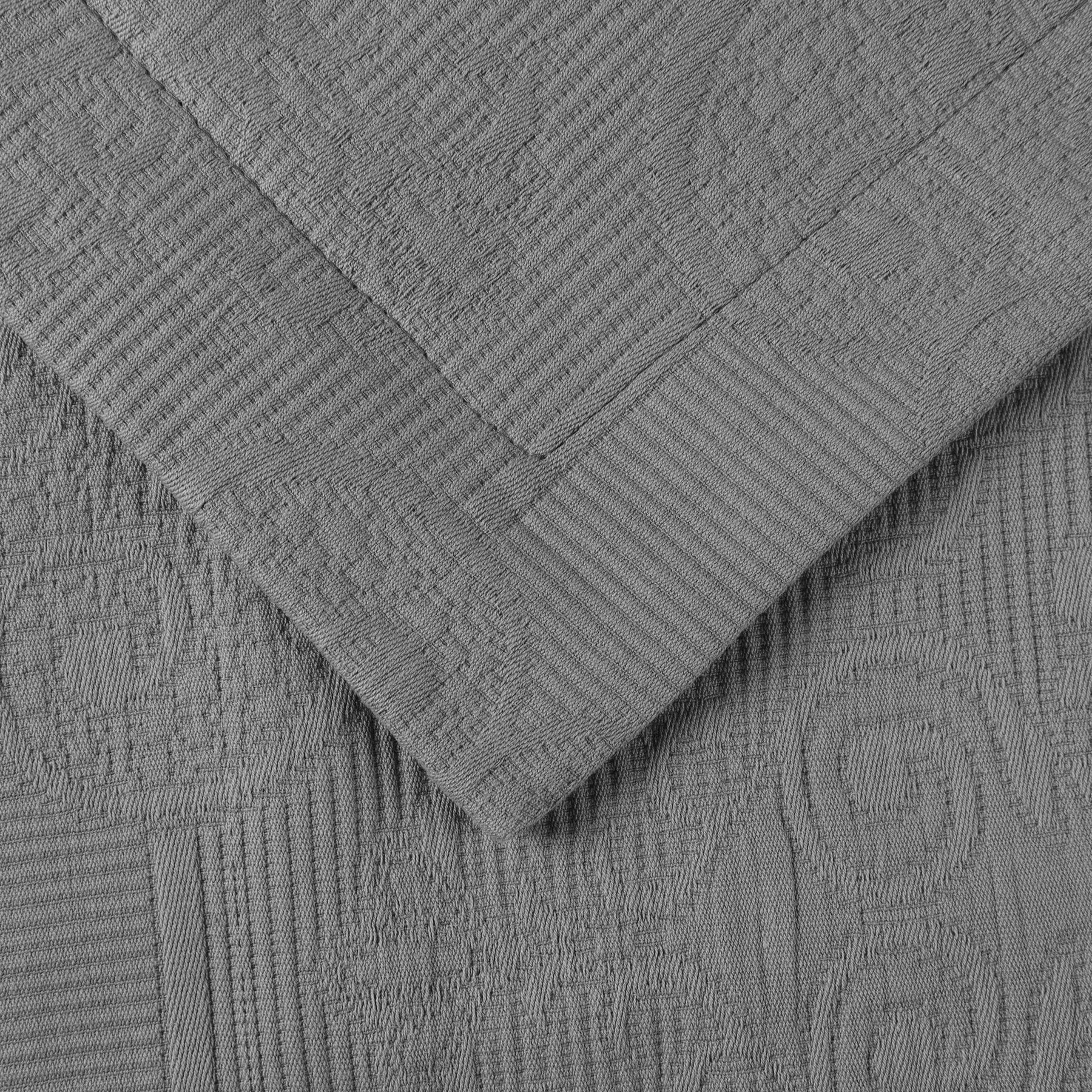 Florin Cotton Matelasse Weave Jacquard Scroll Medallion Bedspread Set - Grey