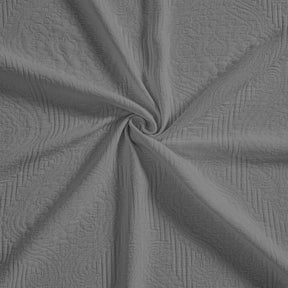 Florin Cotton Matelasse Weave Jacquard Scroll Medallion Bedspread Set - Grey