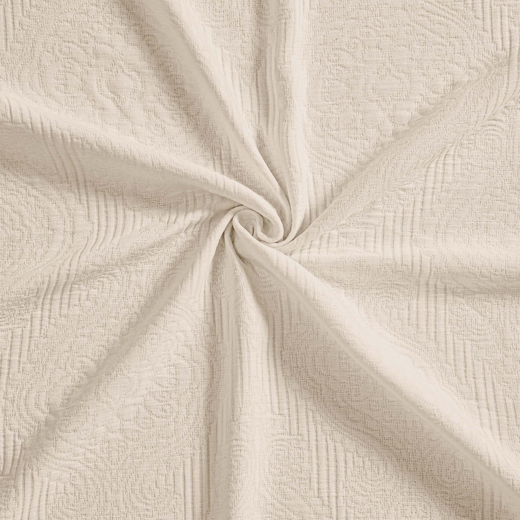 Florin Cotton Matelasse Weave Jacquard Scroll Medallion Bedspread Set - Ivory