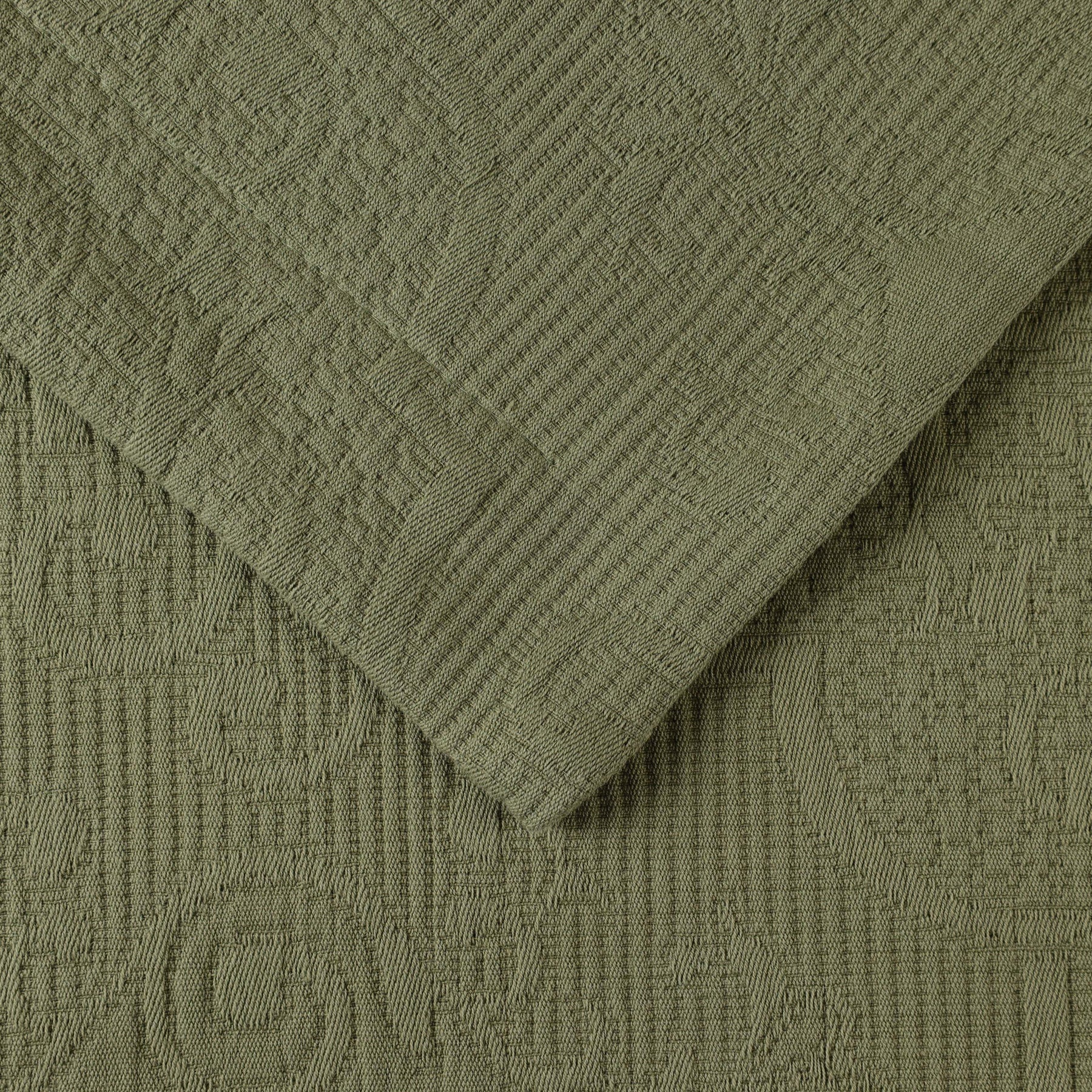 Florin Cotton Matelasse Weave Jacquard Scroll Medallion Bedspread Set - Sage