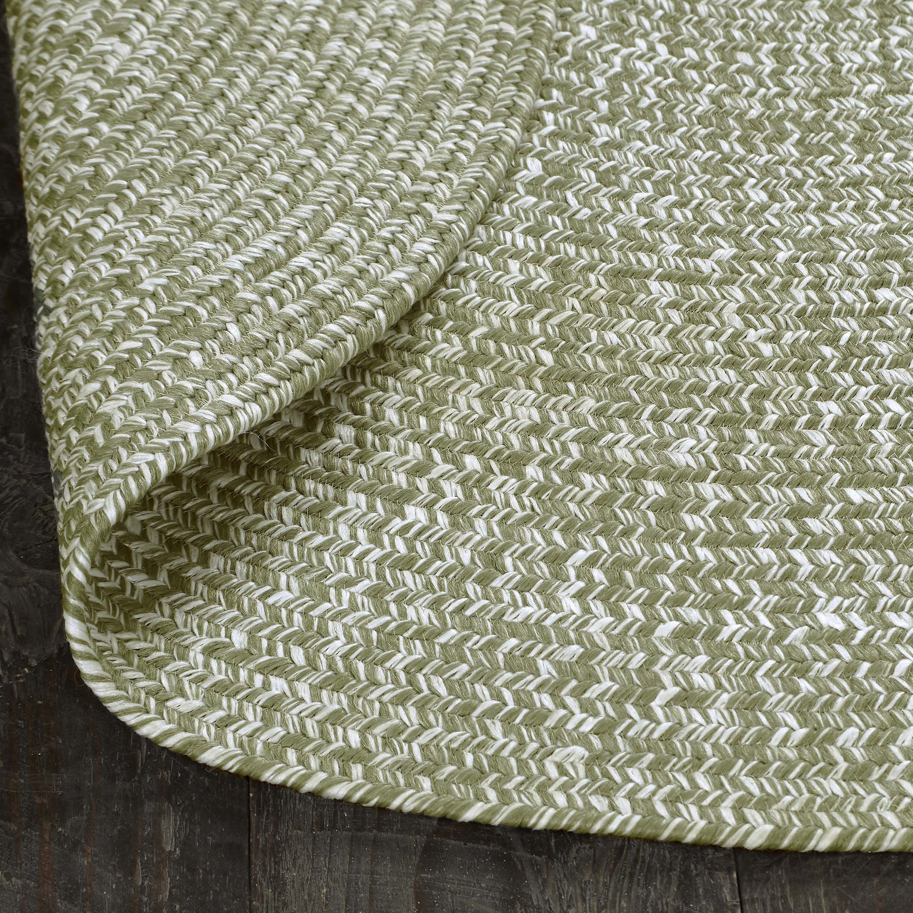 Reversible Braided Eco-Friendly Area Rug Indoor Outdoor Rugs - FogGreenWhite