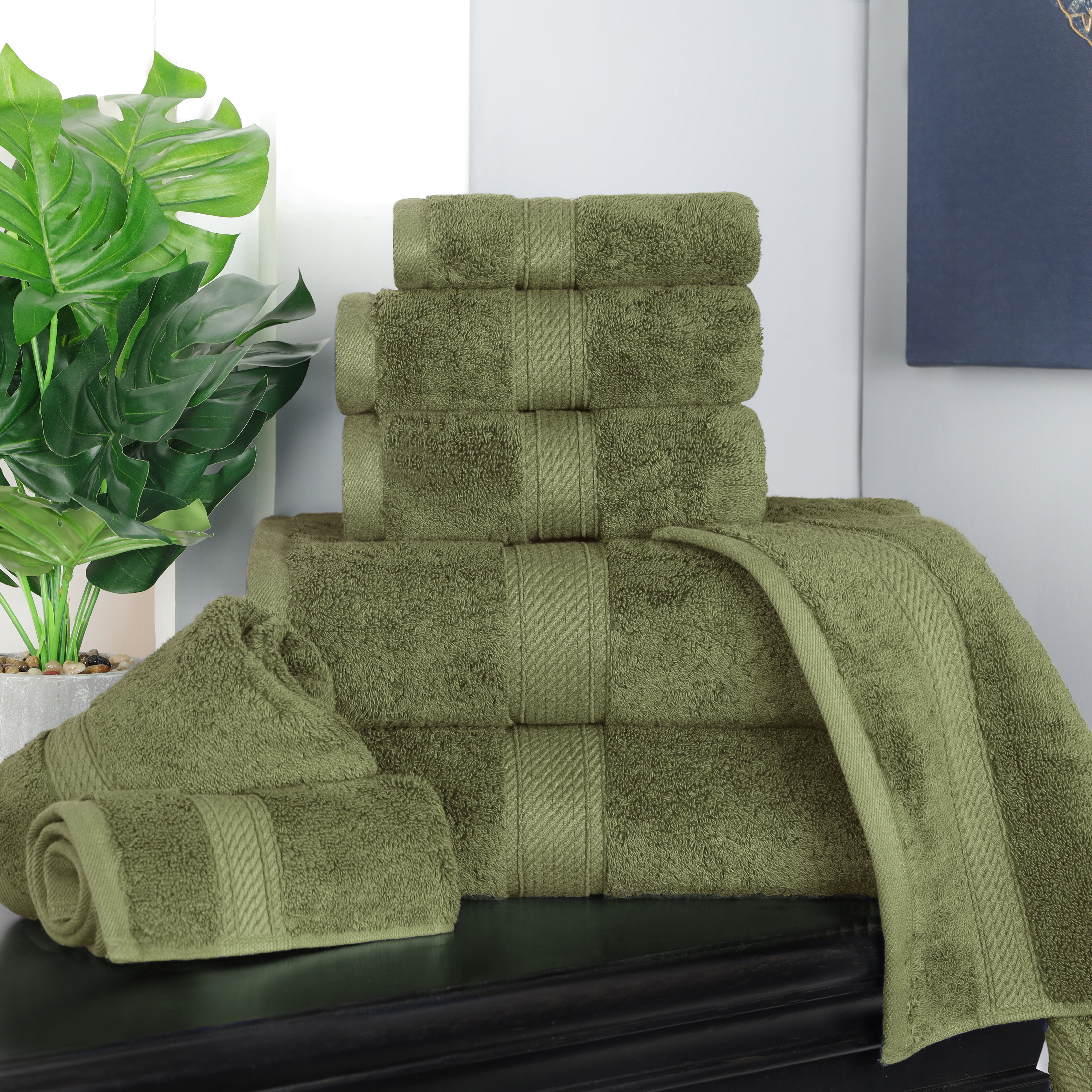 Madison Egyptian Cotton Plush Heavyweight 8 Piece Towel Set - Egyptian Cotton Towel Set by Superior Brand