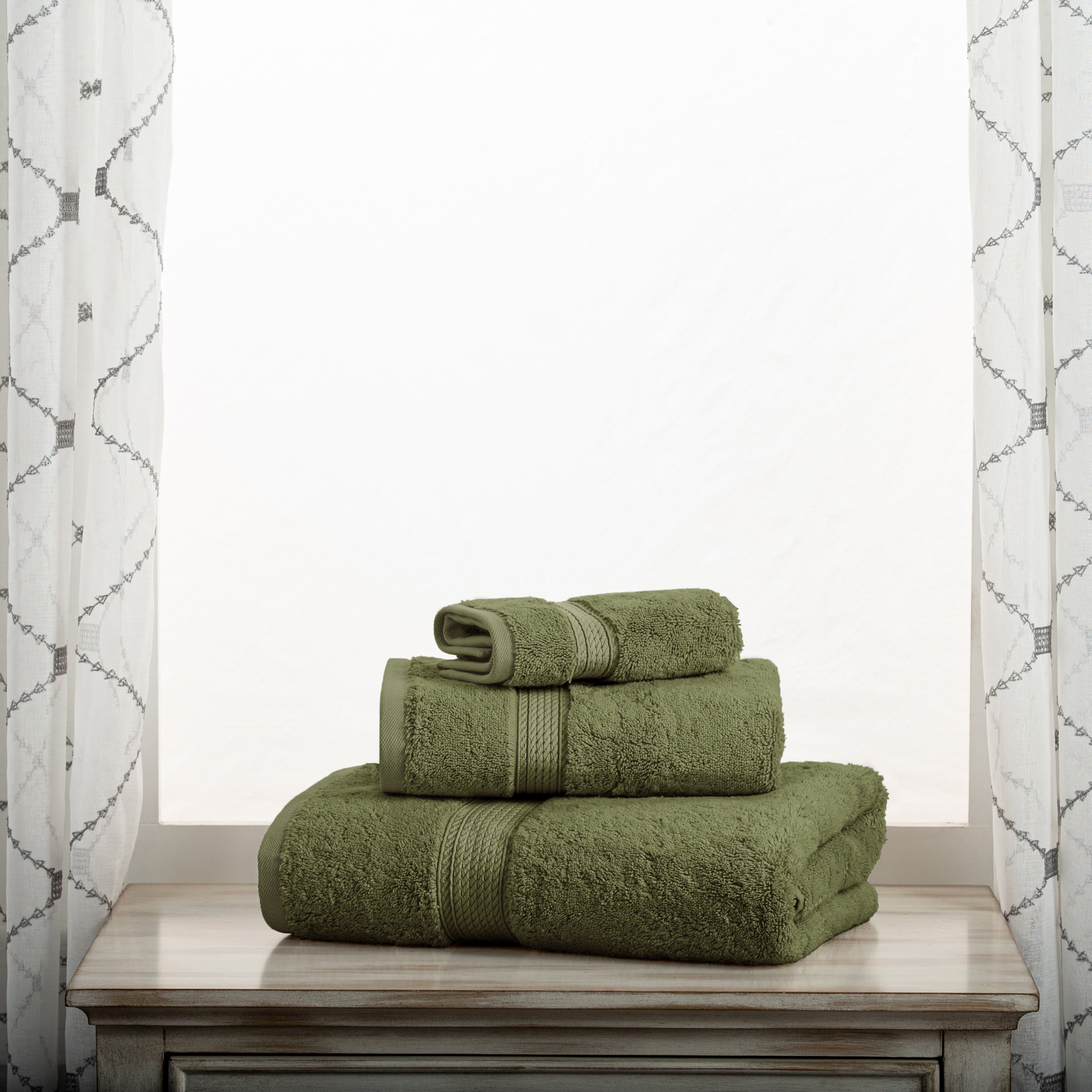 Egyptian Cotton Madison Plush Towel Set 3 Piece - Egyptian Cotton Towel Set by Superior Brand