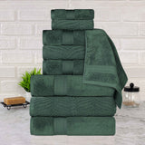 Chevron Zero Twist Solid and Jacquard Cotton 9 Piece Towel Set - Towel Set by Superior