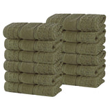 Napa Zero Twist Cotton Solid Waffle Face Towel Washcloth Set of 12 - Towel Set by Superior