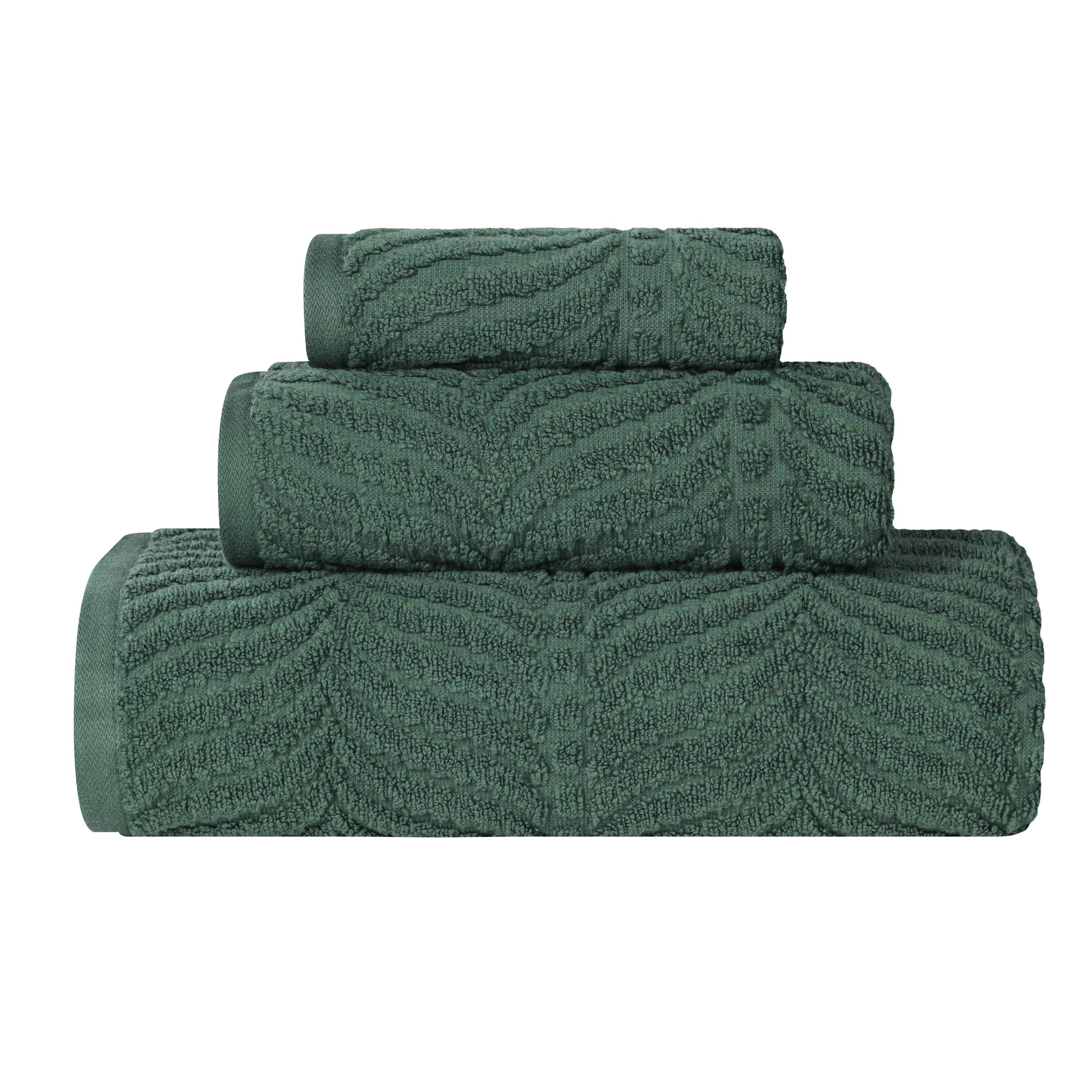 Chevron Zero Twist Jaquard Cotton 3 Piece Bathroom Towel Set - Towel Set by Superior Brand