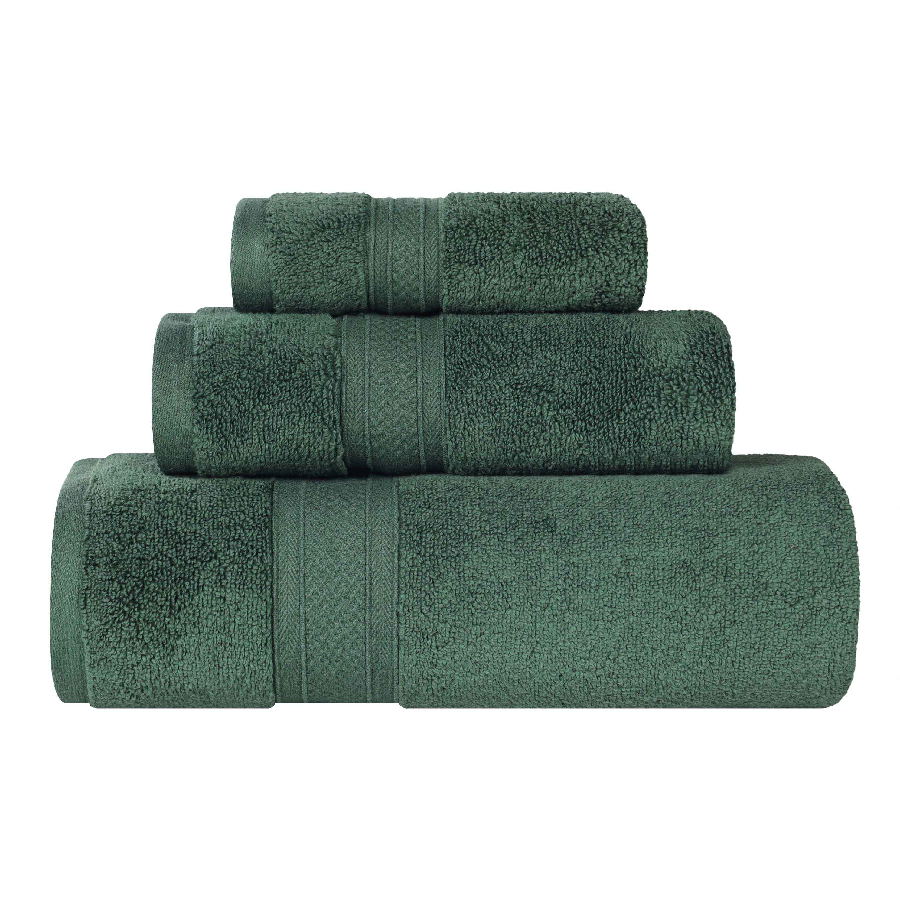 Chevron Zero Twist Solid Soft Absorbent Cotton 3 Piece Towel Set - Towel Set by Superior Brand