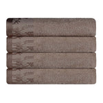 Wisteria Cotton Medium Weight Floral Jacquard Bath Towels, Set of 4 - Bath Towel by Superior