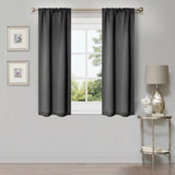 Solid Room Darkening Rod Pocket Blackout Curtain Panels, Set of 2