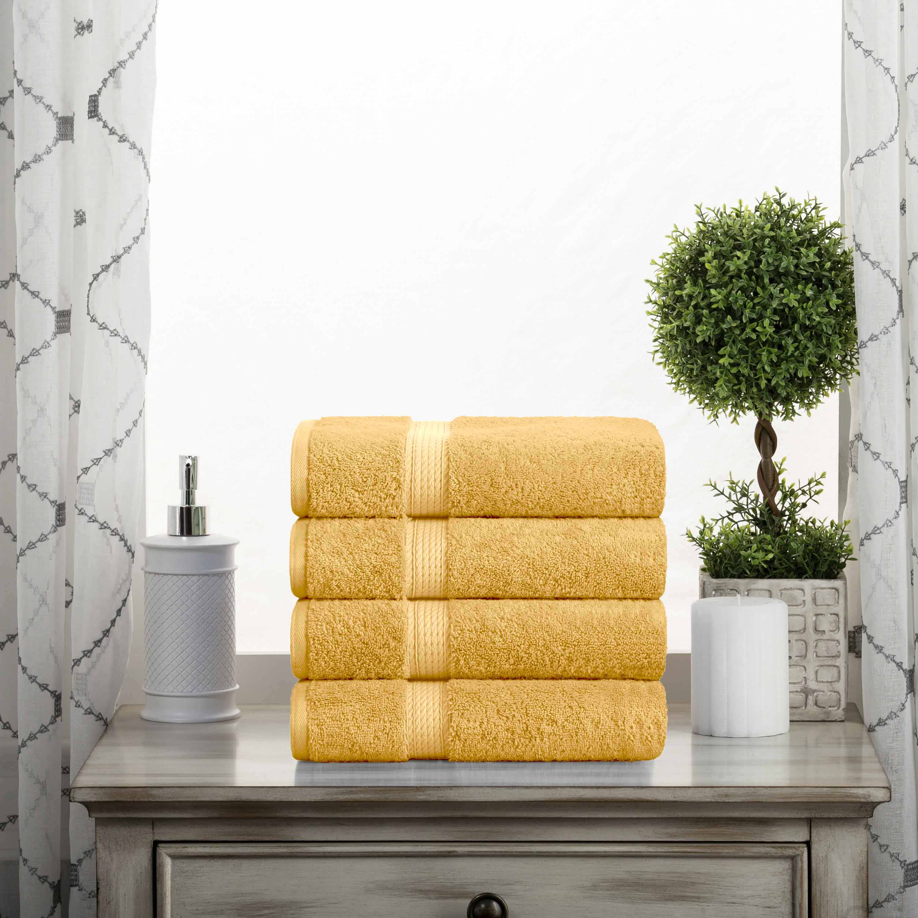 Madison Egyptian Cotton Plush Thick Absorbent Hand Towel Set of 4 - Egyptian Cotton Hand Towel by Superior Brand