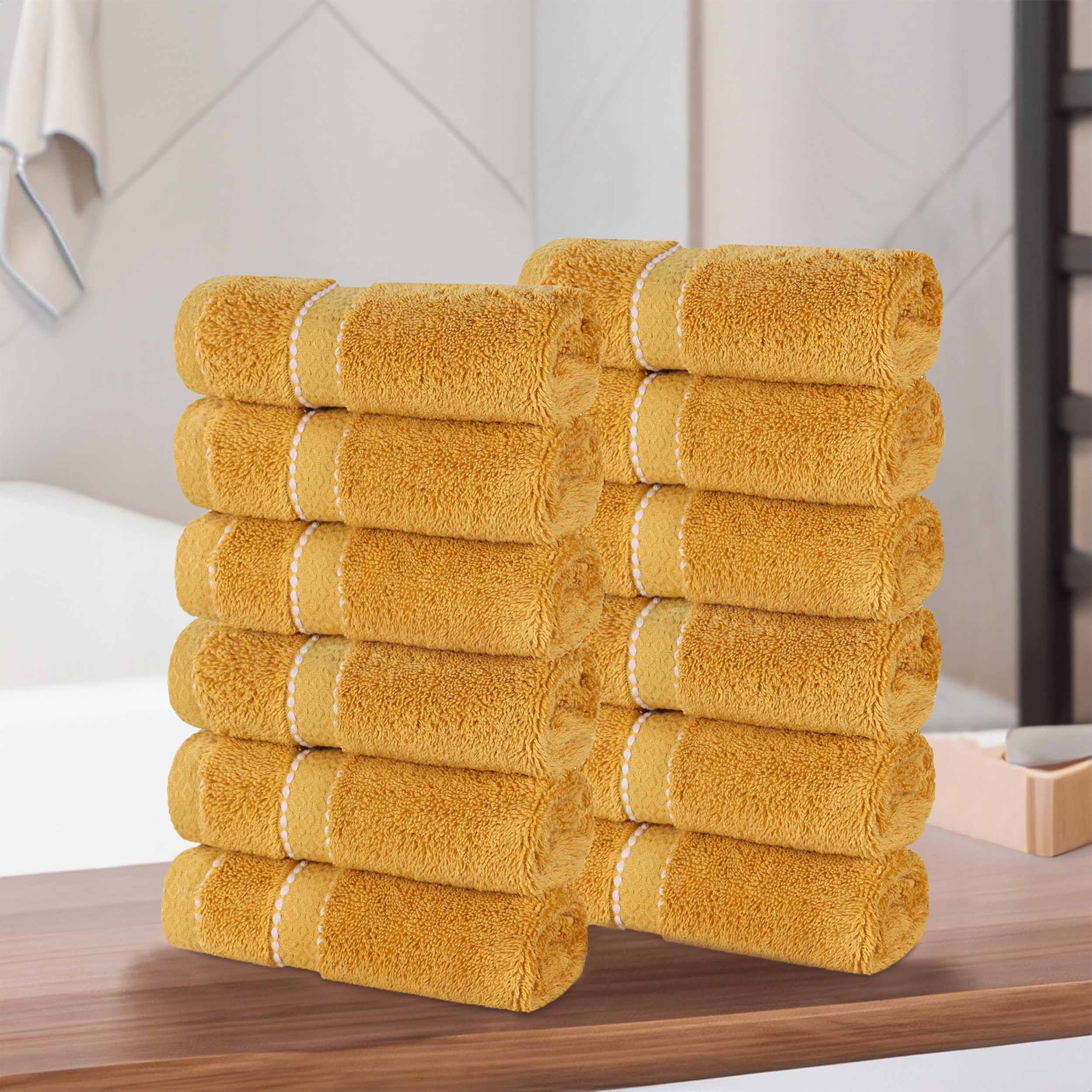 Egyptian Giza Cotton Plush Soft Face Towel Set of 12 - Egyptian Cotton Face Towel by Superior Brand