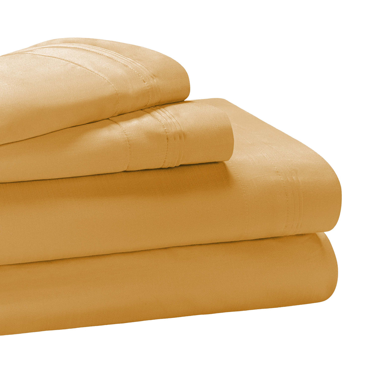 Egyptian Cotton 1000 Thread Count Solid Sheet Set Olympic Queen - Gold