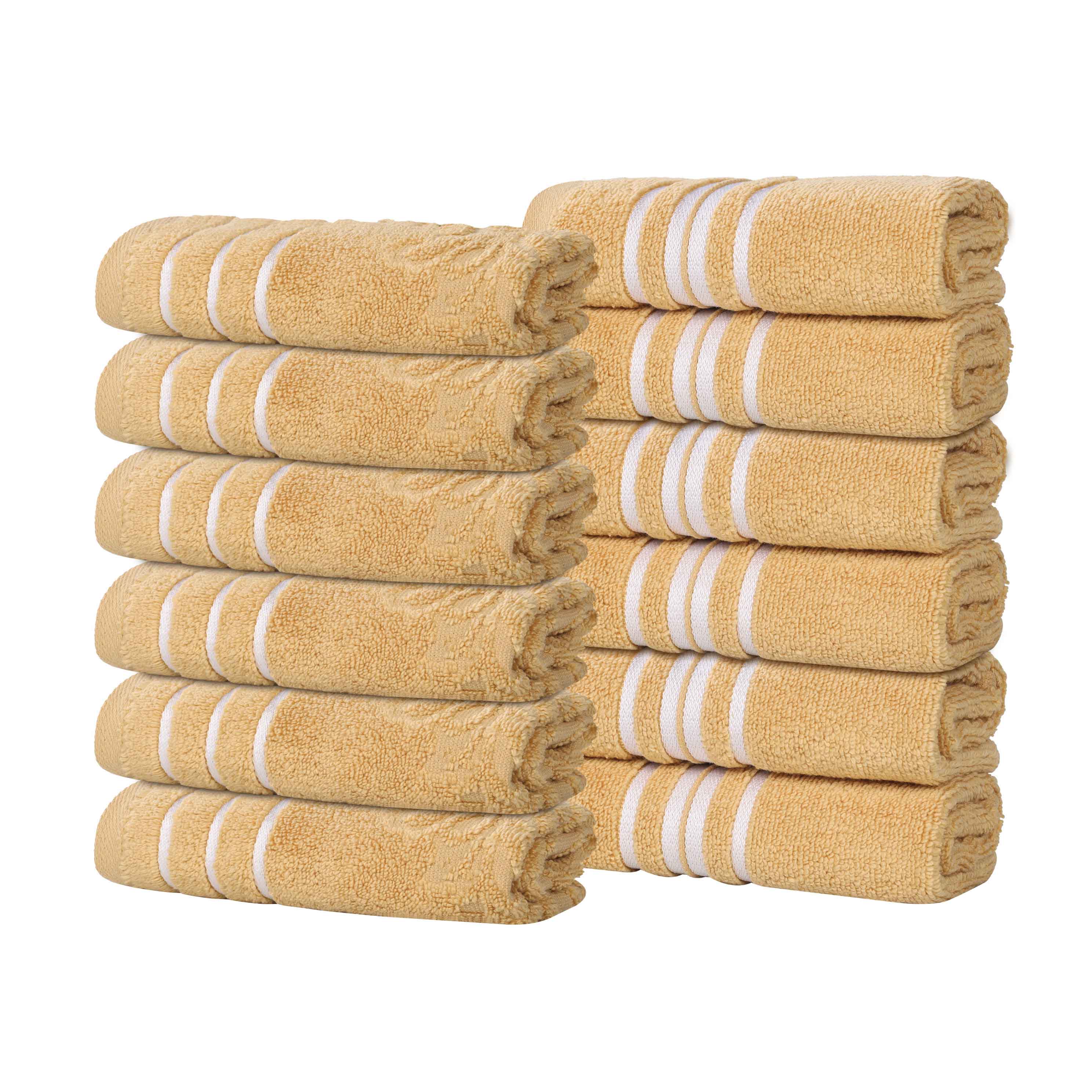 Sadie Zero Twist Cotton Solid and Jacquard Floral Face Towel Set of 12 - Face Towel by Superior Brand
