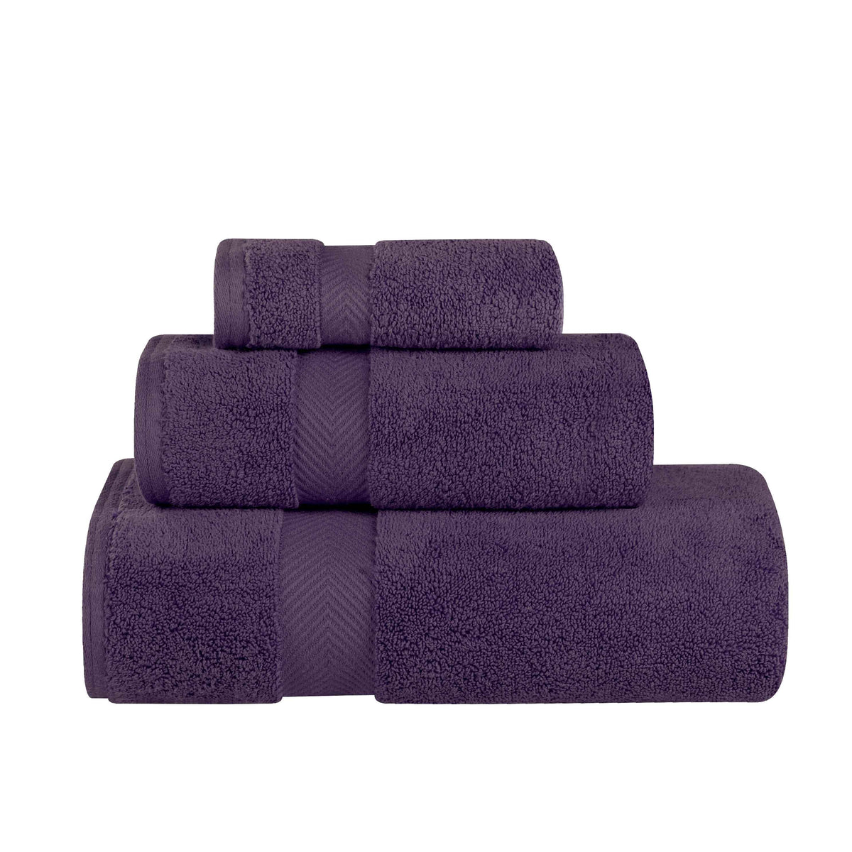Zero-Twist Smart-Dry Combed Cotton 3 Piece Towel Set - GrapeSeed