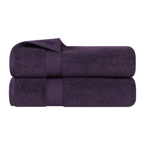 Zero Twist Smart Dry Combed Cotton 2 Piece Bath Towel Set - Grapeseed