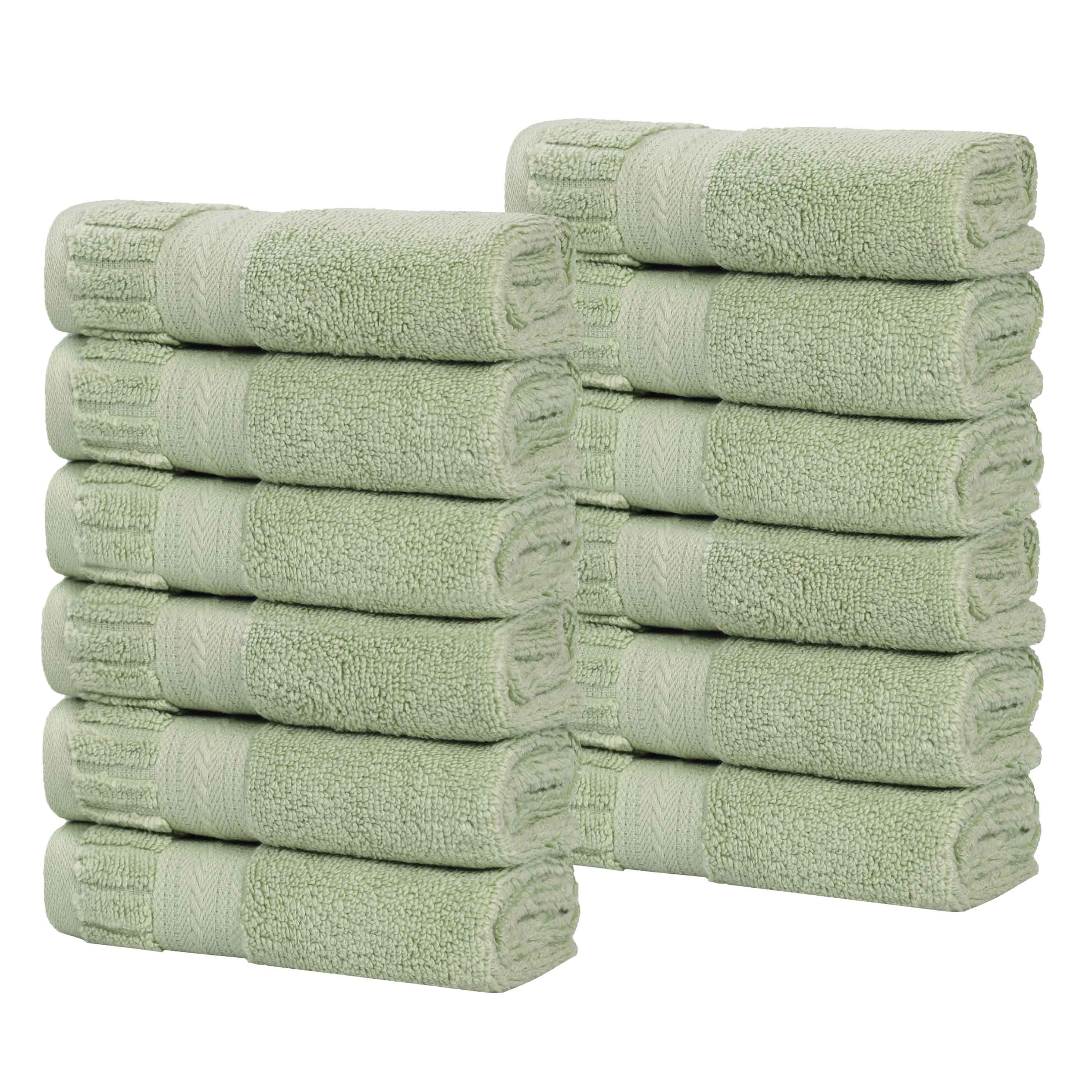Venice Zero Twist Cotton Medium Weight Face Towels, Set of 12 - Face Towel by Superior Brand