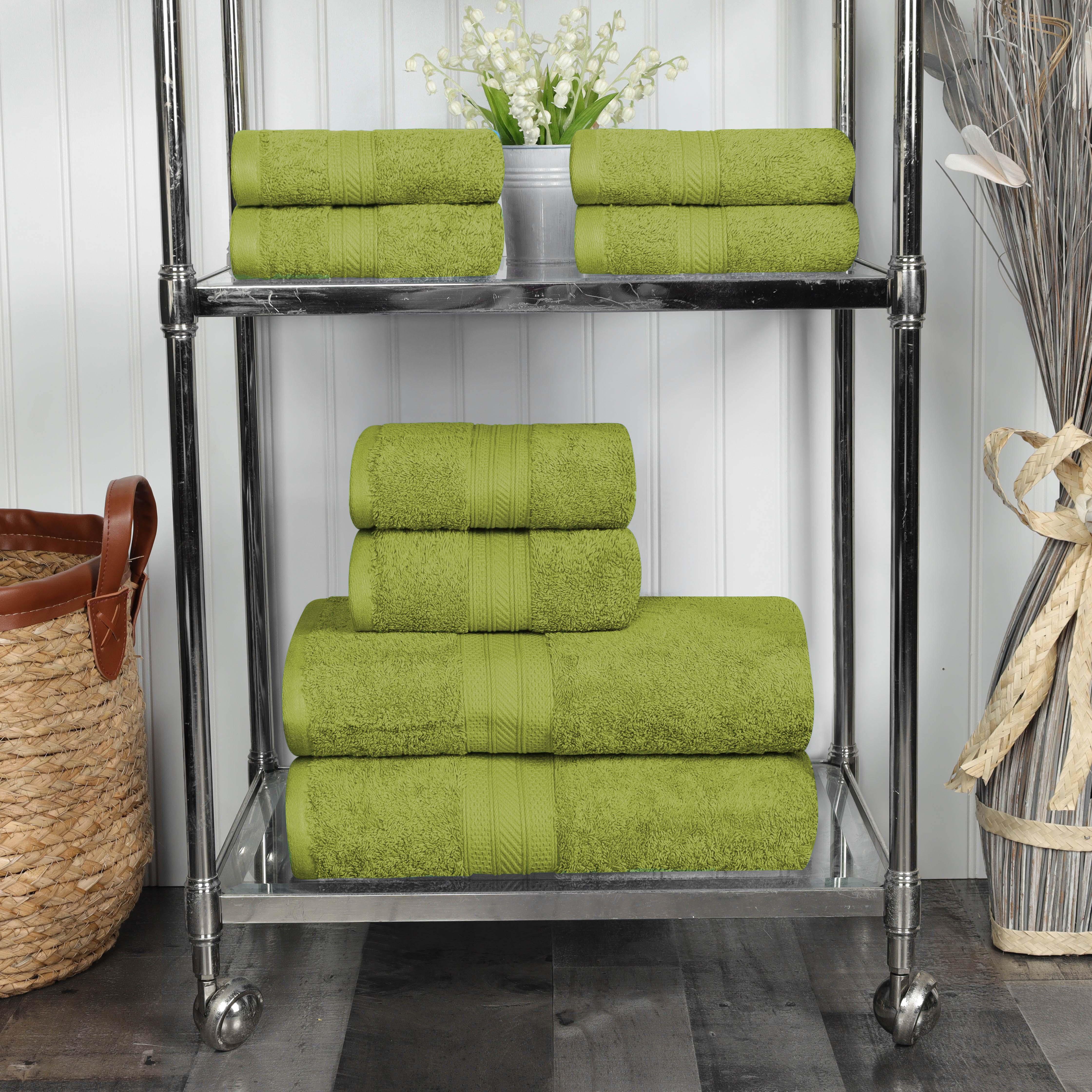 Atlas Cotton Plush Absorbent Heavyweight 8 Piece Towel Set - Towel Set by Superior Brand