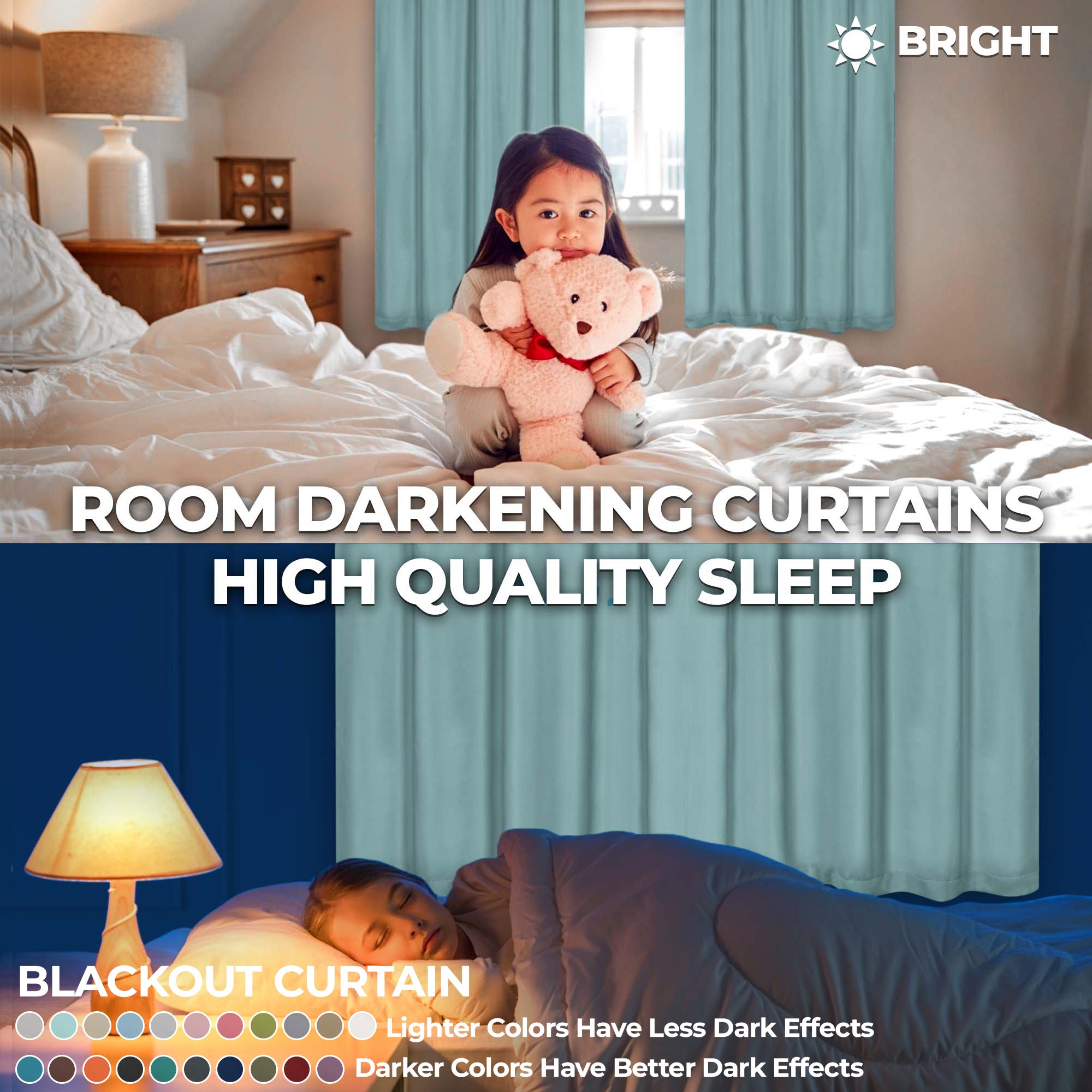 Solid Room Darkening Rod Pocket Blackout Curtain Panels, Set of 2 - Blackout Curtains by Superior