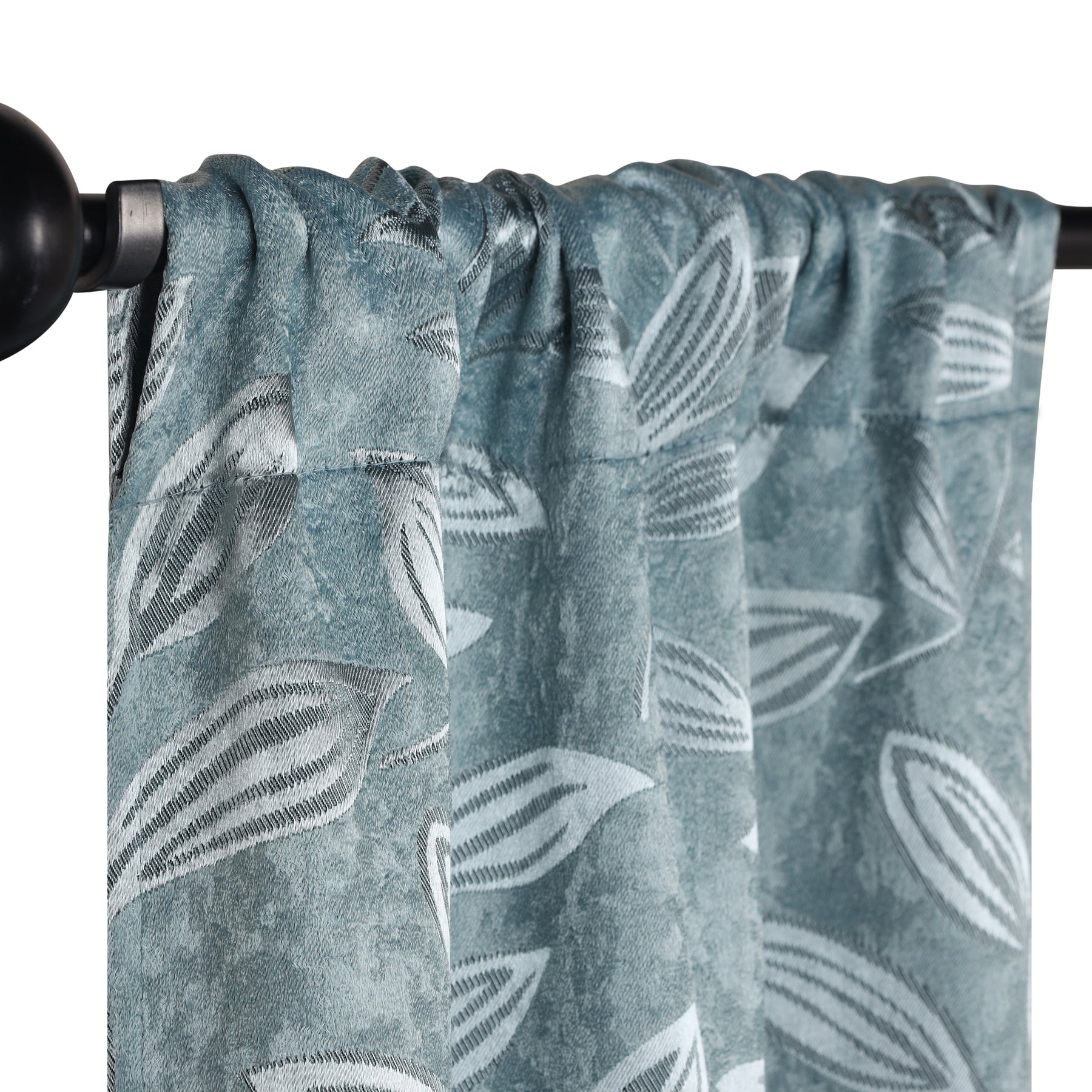 Leaves Machine Washable Room Darkening Blackout Curtains - Green Lily