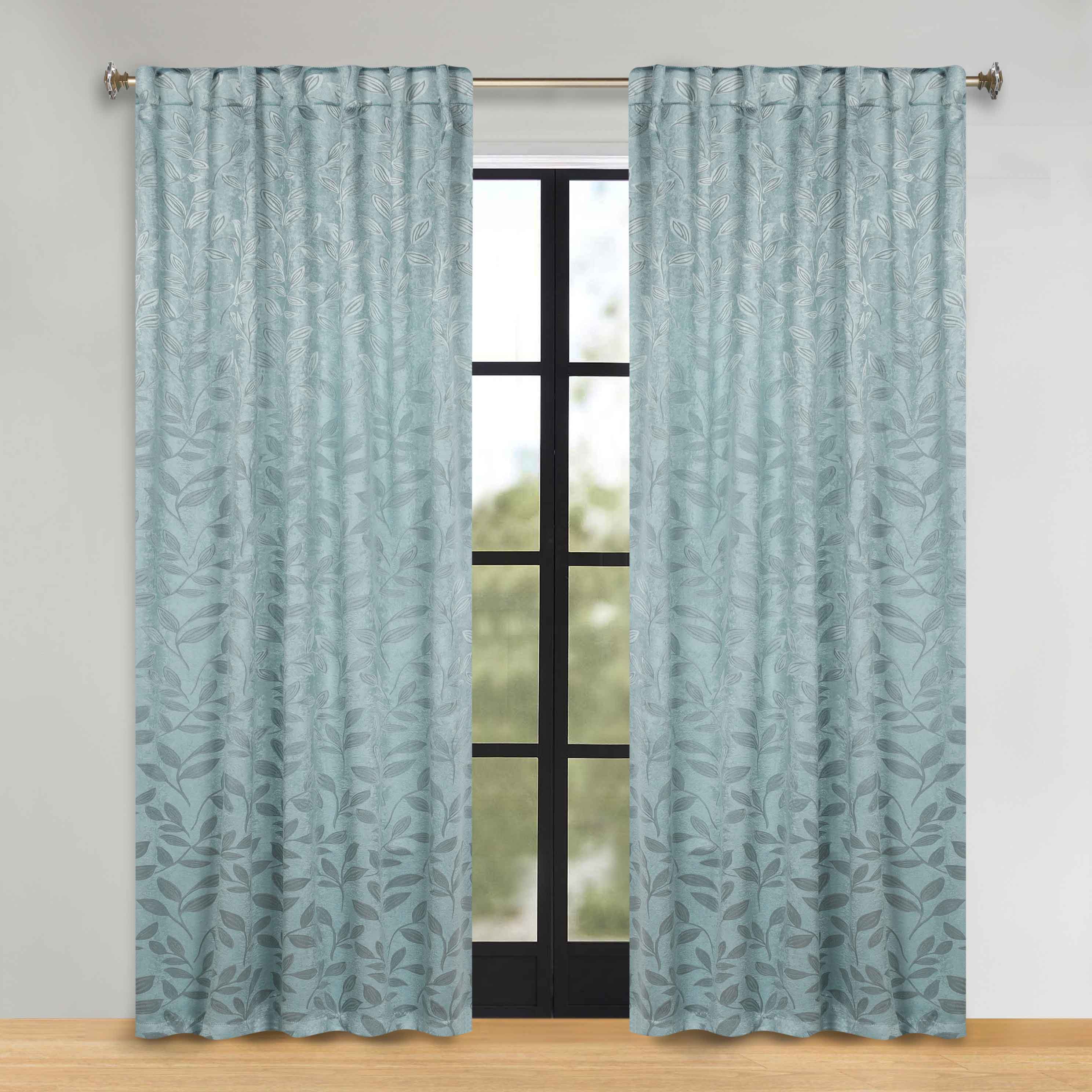 Leaves Room Darkening Back Tabs Blackout Curtain Panels, Set of 2 - Blackout Curtains by Superior