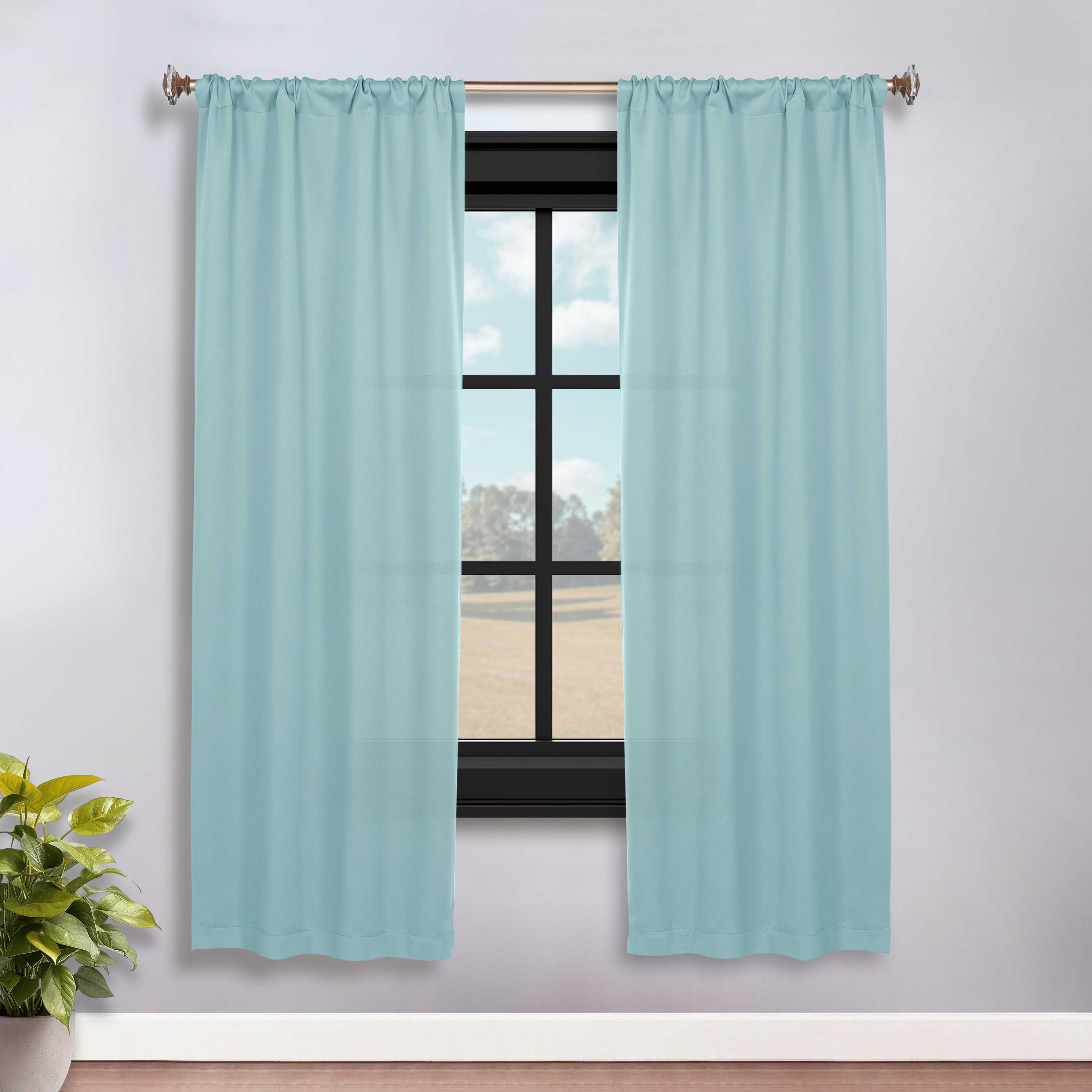 Solid Room Darkening Rod Pocket Blackout Curtain Panels, Set of 2 - Blackout Curtains by Superior
