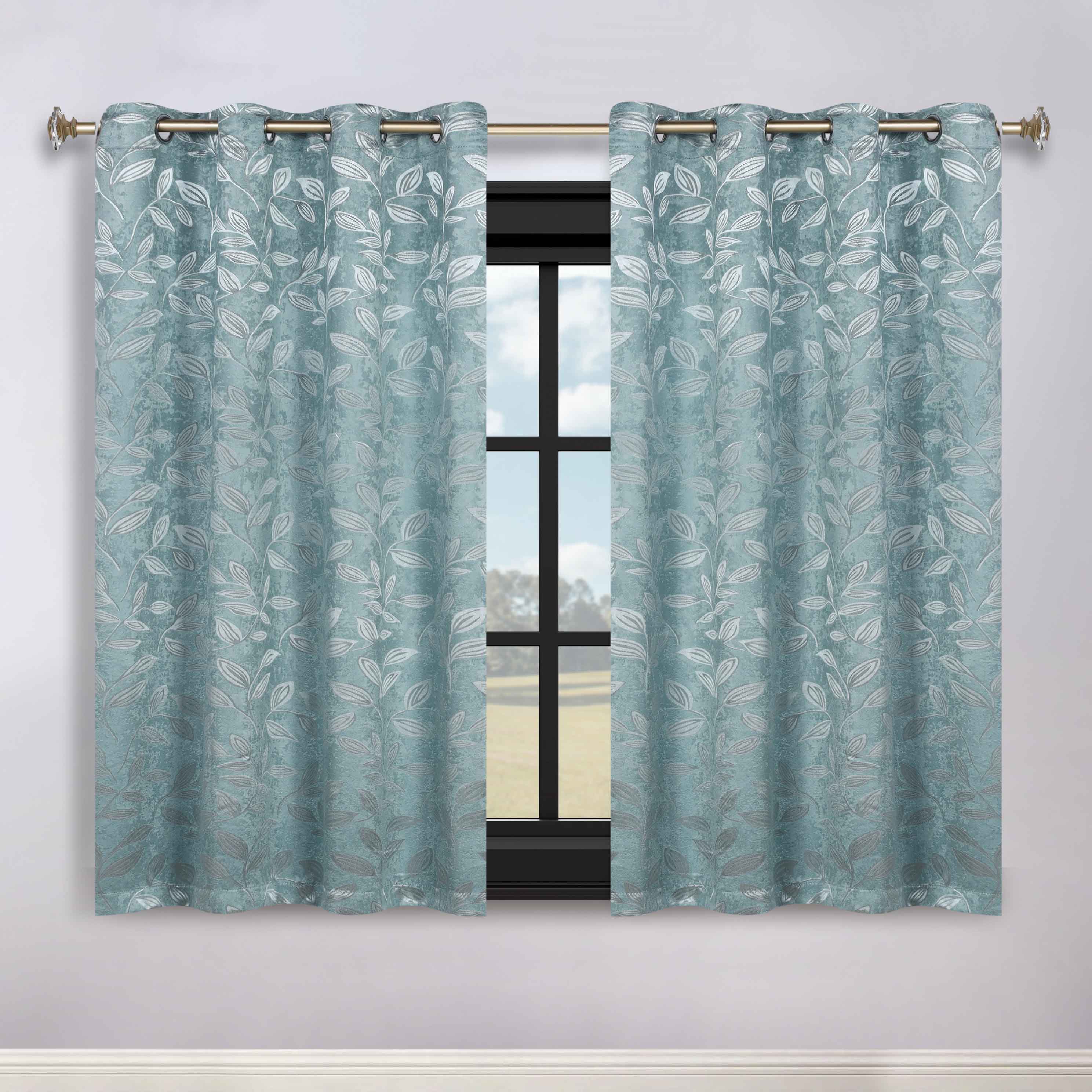 Leaves Room Darkening Washable Blackout Curtain Panels, Set of 2 - Blackout Curtains by Superior