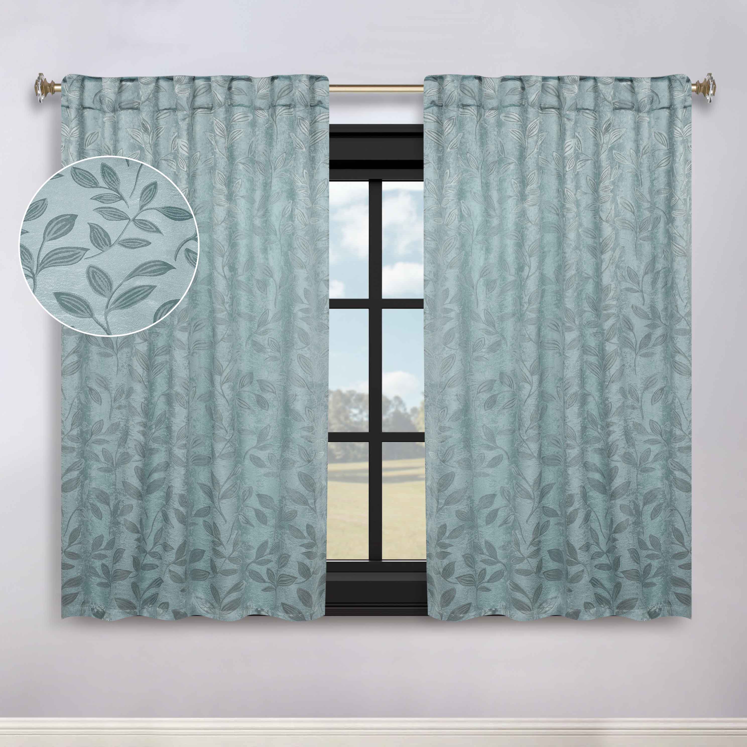 Leaves Room Darkening Back Tabs Blackout Curtain Panels, Set of 2 - Blackout Curtains by Superior Brand