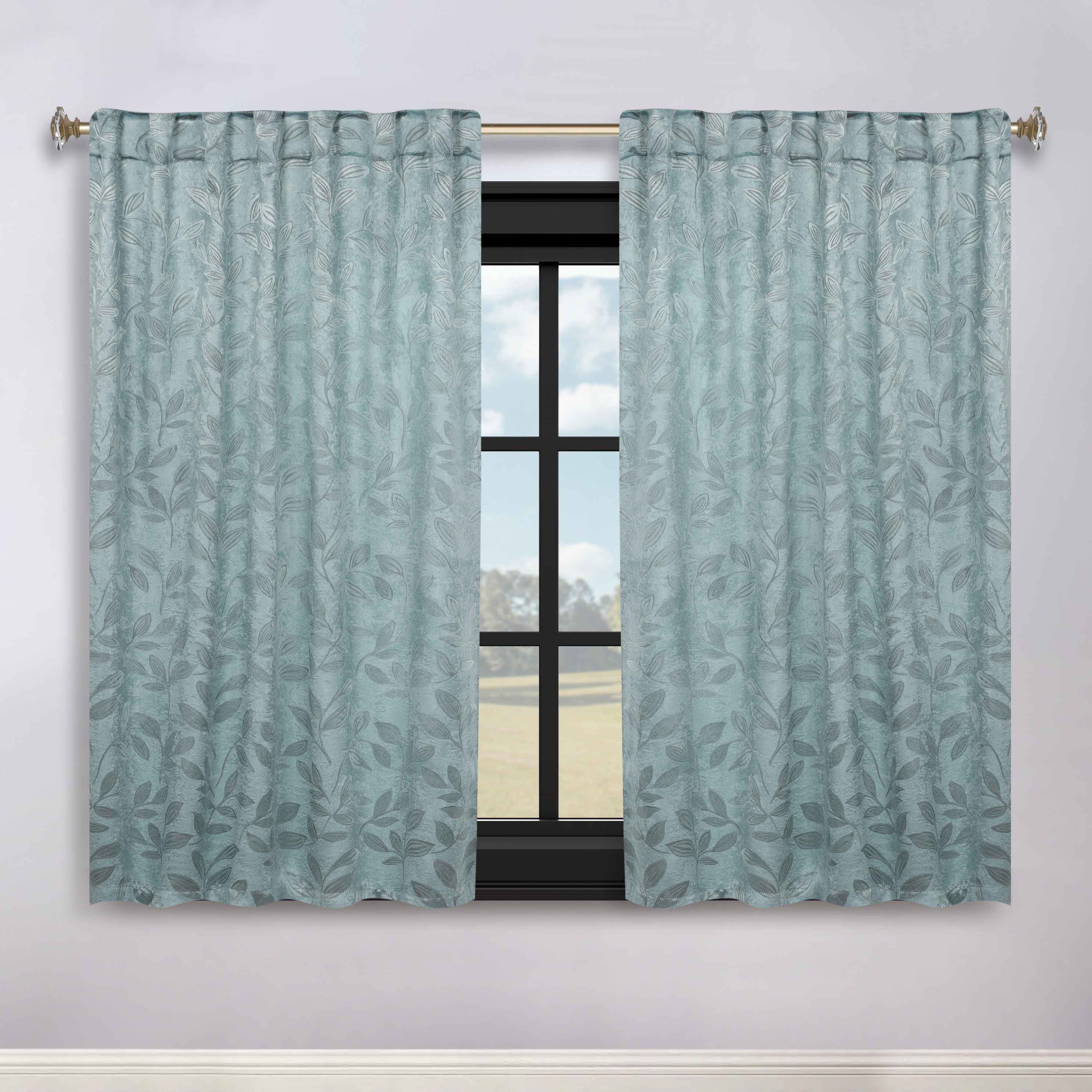 Leaves Room Darkening Back Tabs Blackout Curtain Panels, Set of 2 - Blackout Curtains by Superior