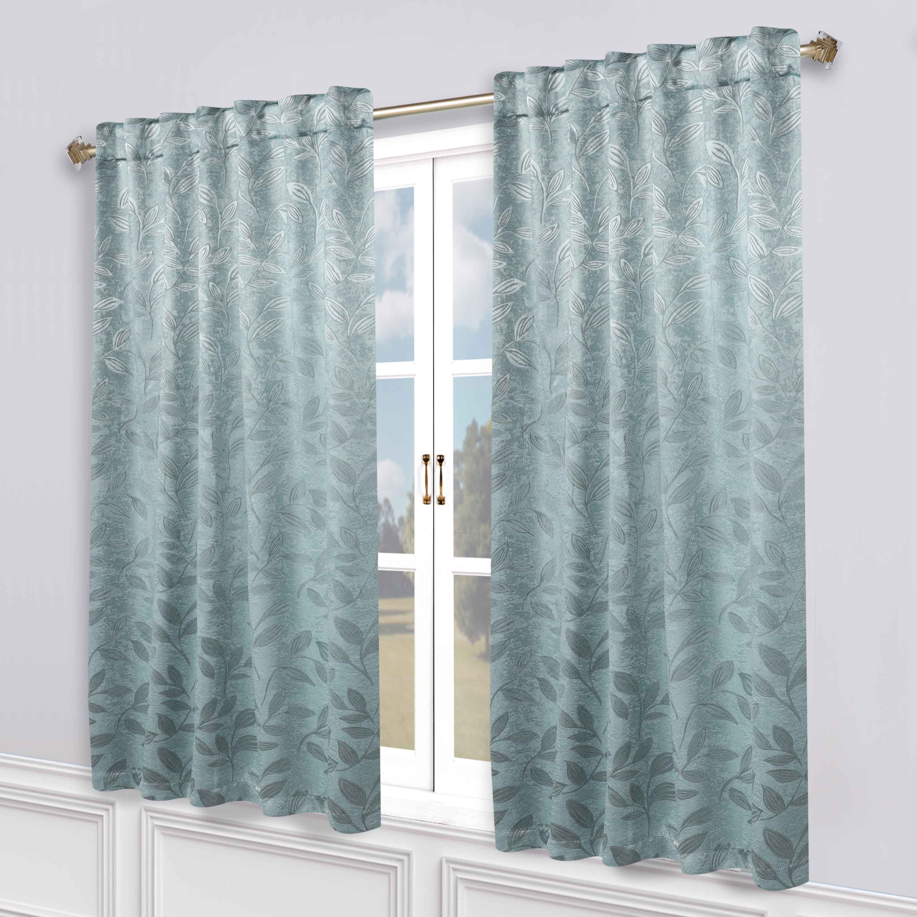 Leaves Room Darkening Back Tabs Blackout Curtain Panels, Set of 2 - Blackout Curtains by Superior