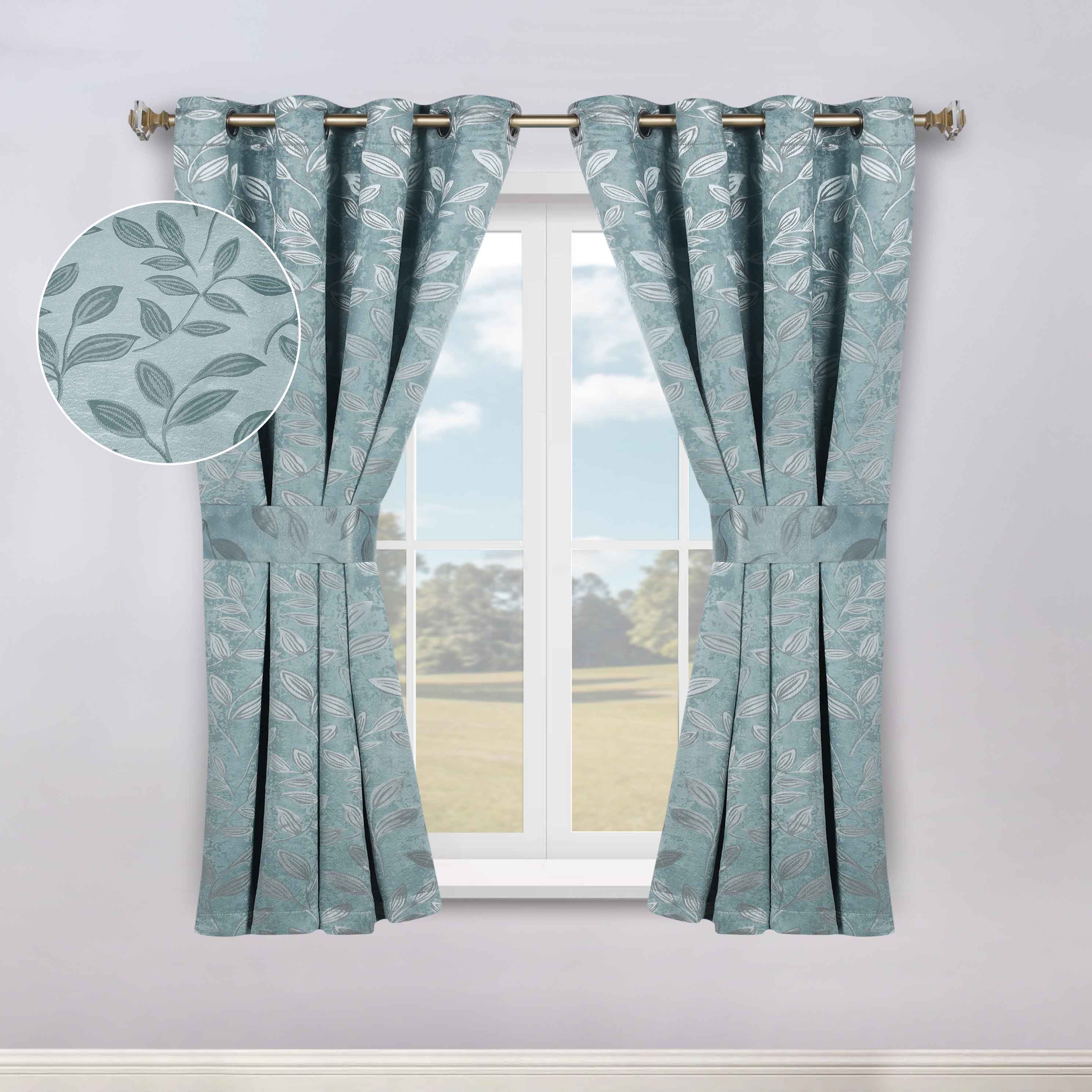 Leaves Room Darkening Washable Blackout Curtain Panels, Set of 2 - Blackout Curtains by Superior