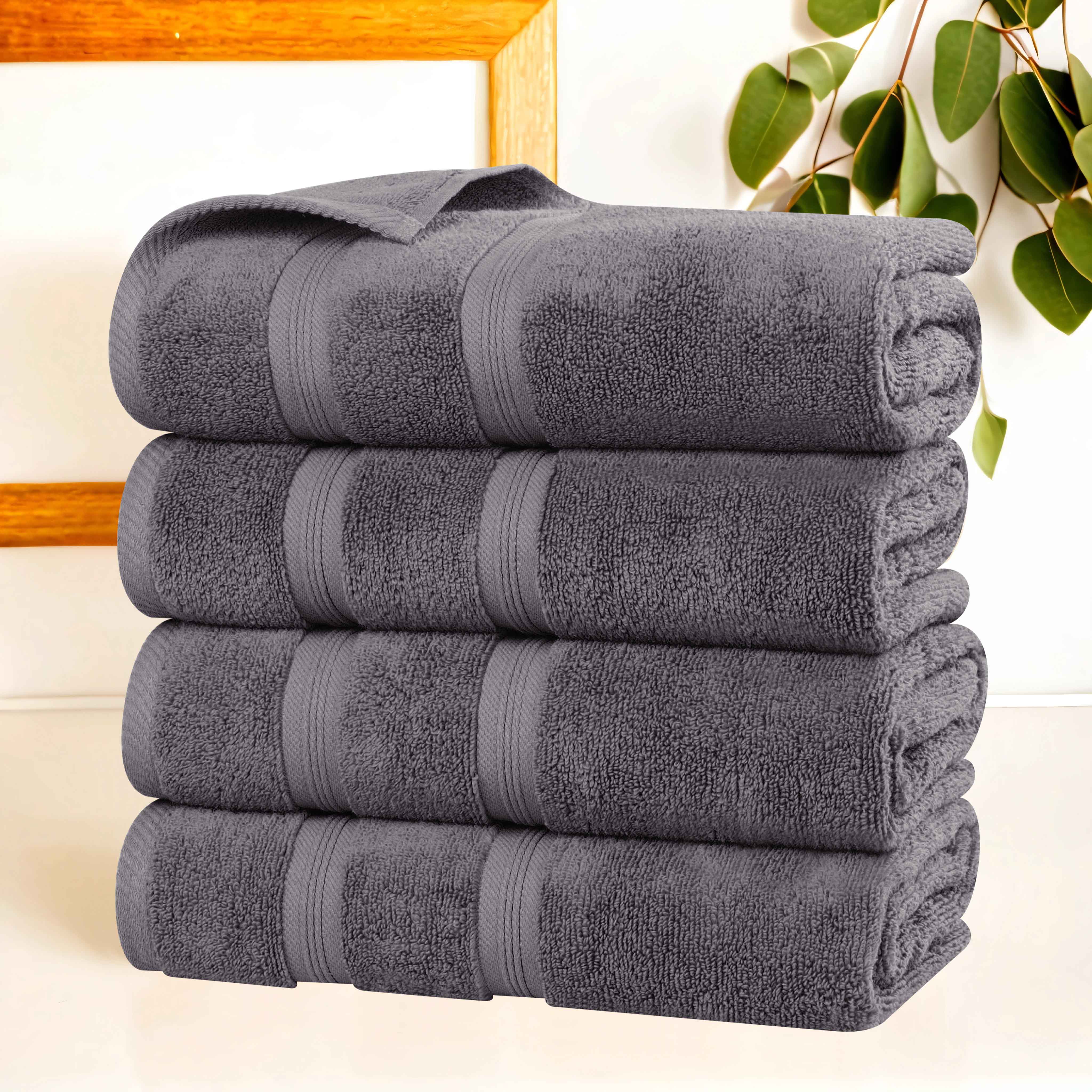 Zero Twist Cotton Medium Weight Bath Towel Set of 4 - Bath Towel by Superior Brand