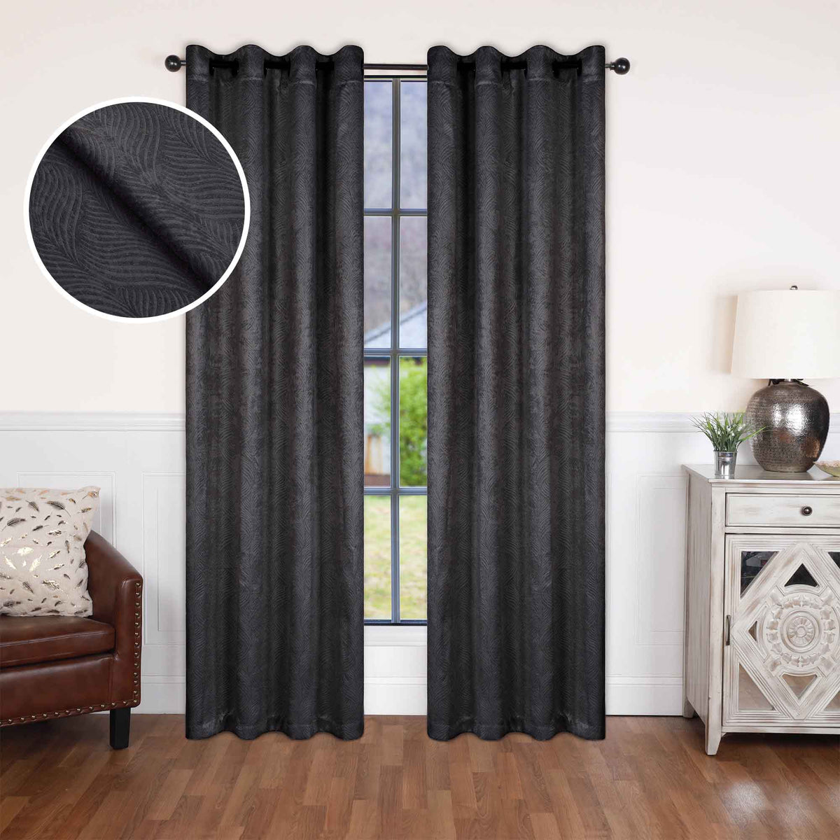 Waverly Thermal Blackout Grommet 2 Piece Curtain Panel Set - Gray