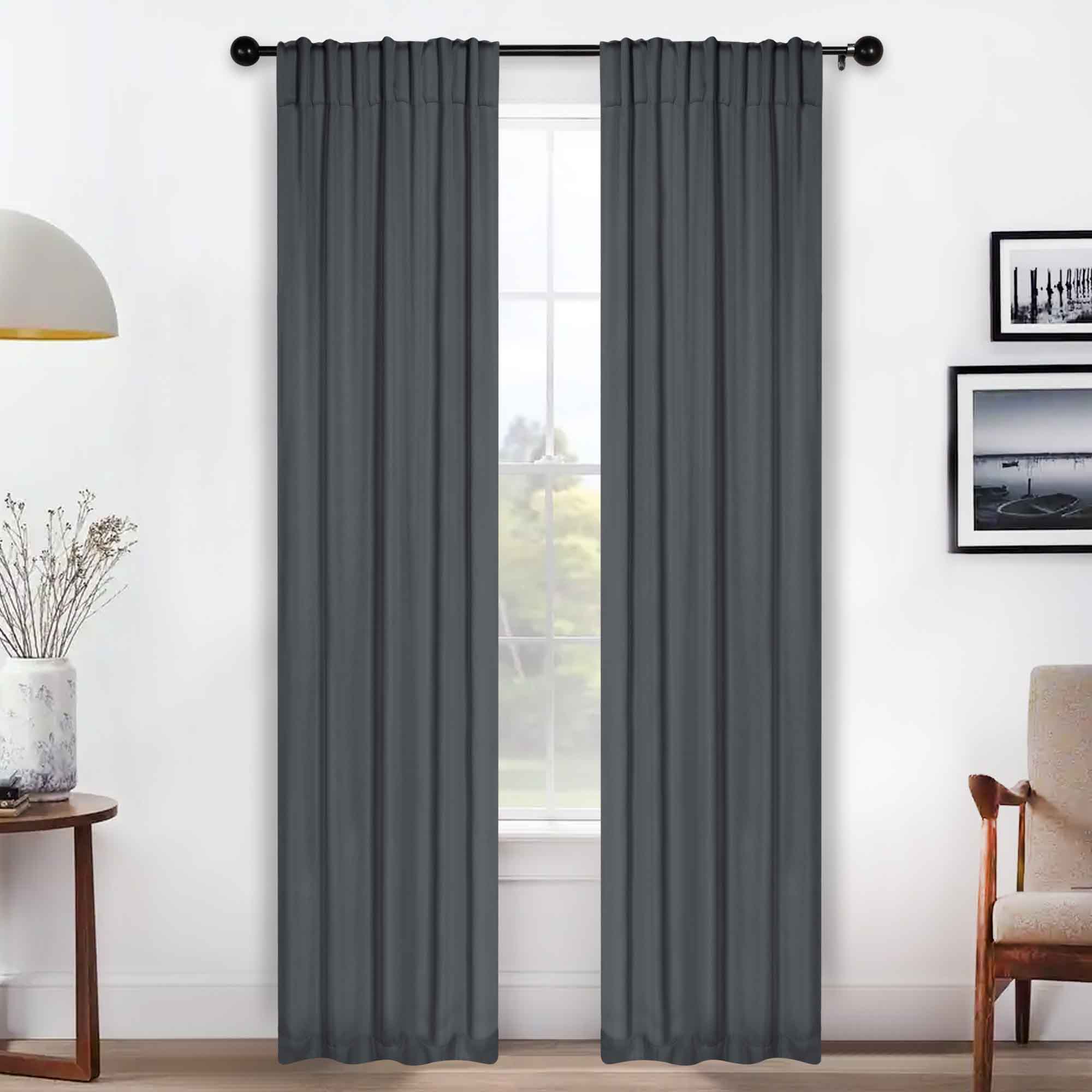 Solid Room Darkening Blackout Curtain Panels, Back Tabs, Set of 2 - Blackout Curtains by Superior Brand